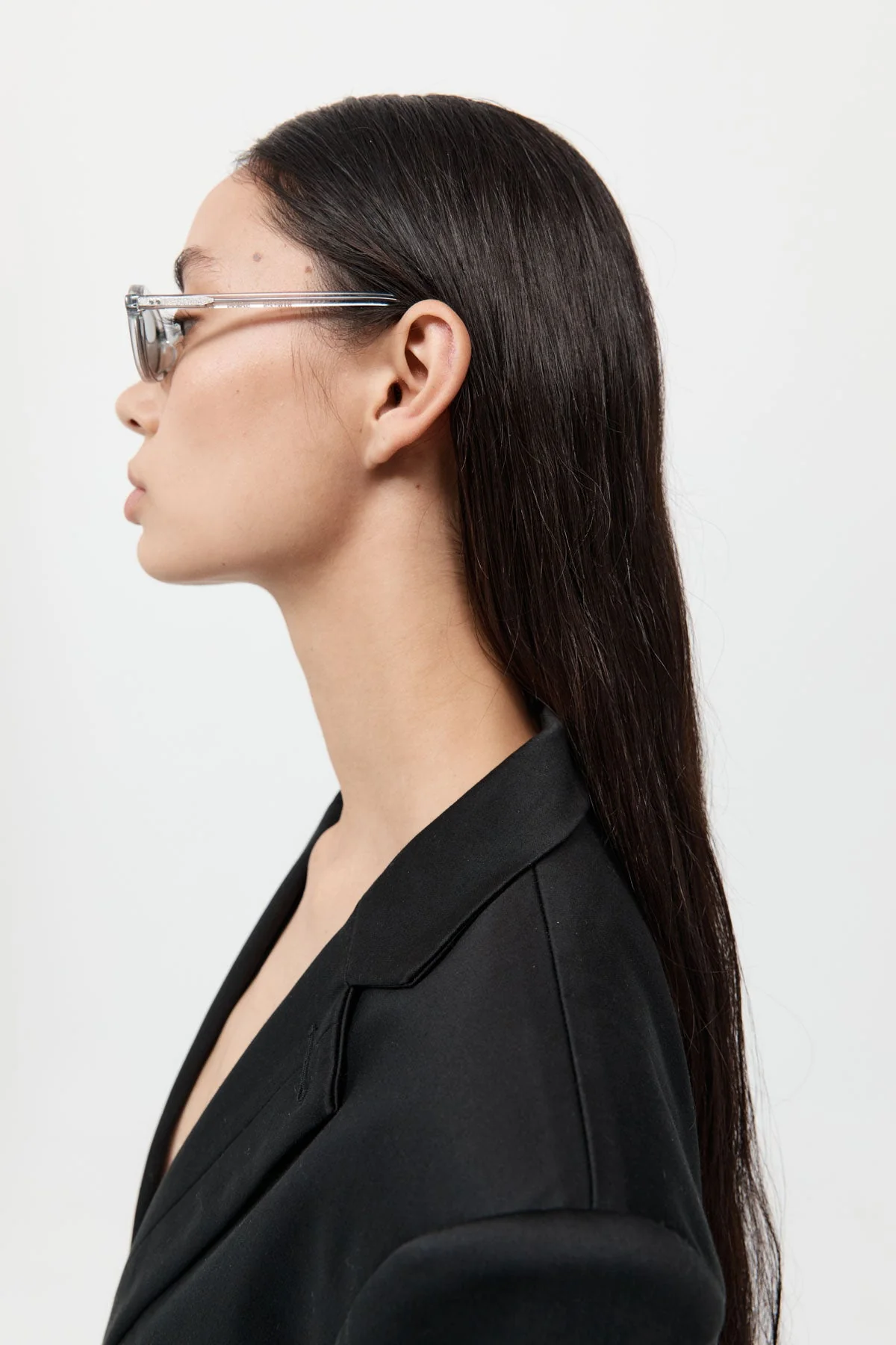 90s Slim Oval Sunglasses - Smoke - Image 3