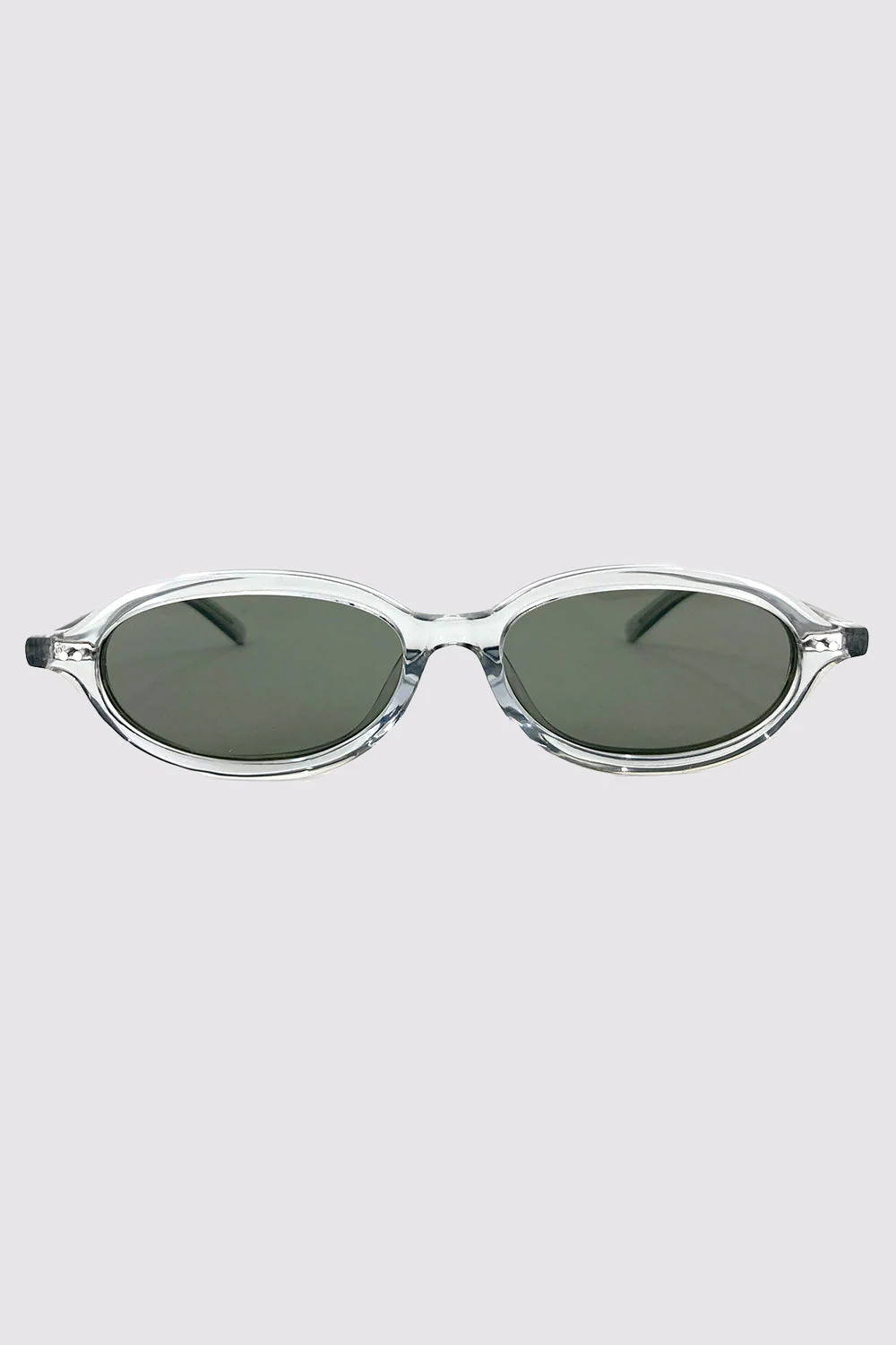 90s Slim Oval Sunglasses - Smoke - Image 4