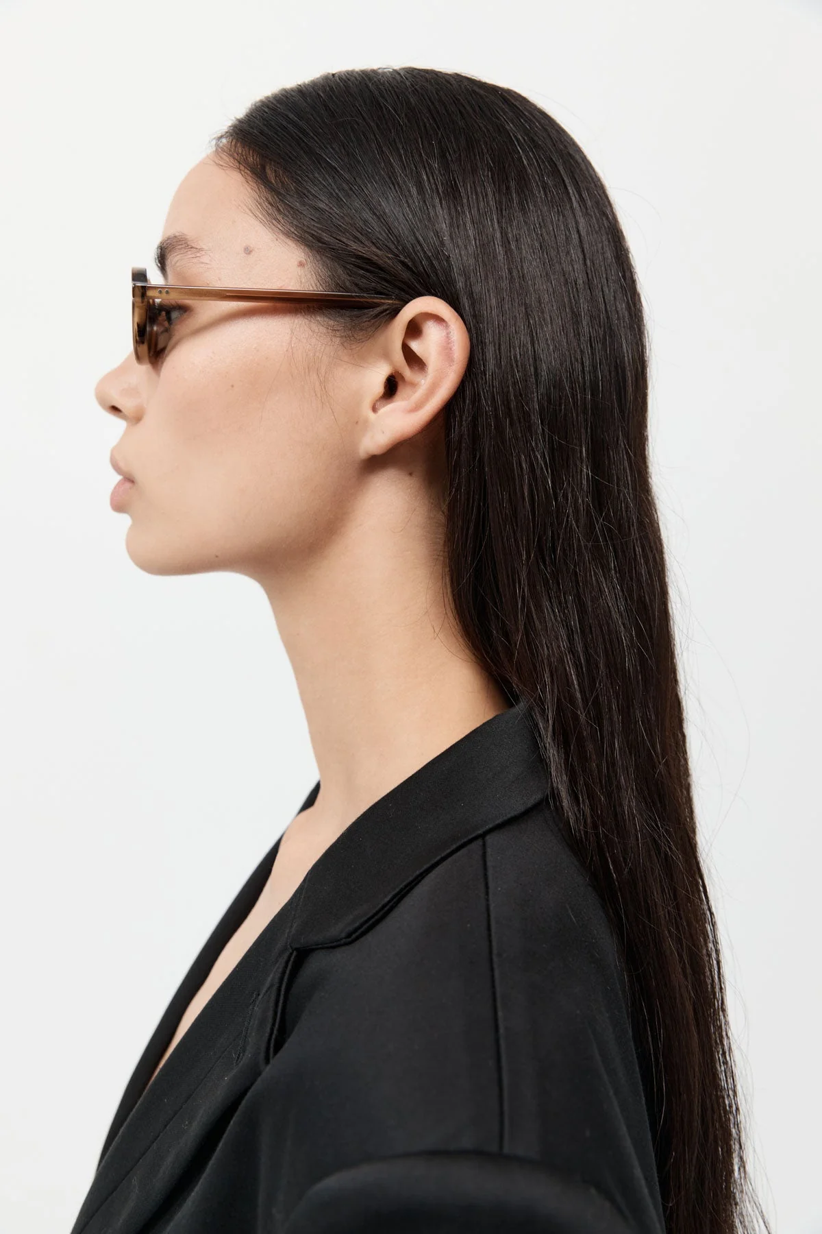 90s Slim Oval Sunglasses - Tortoiseshell - Image 3