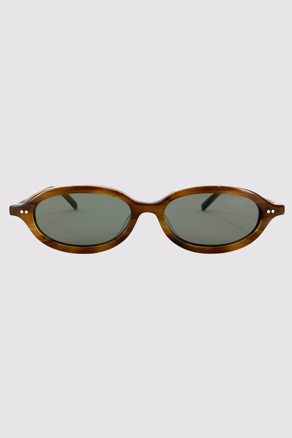90s Slim Oval Sunglasses - Tortoiseshell - Image 5