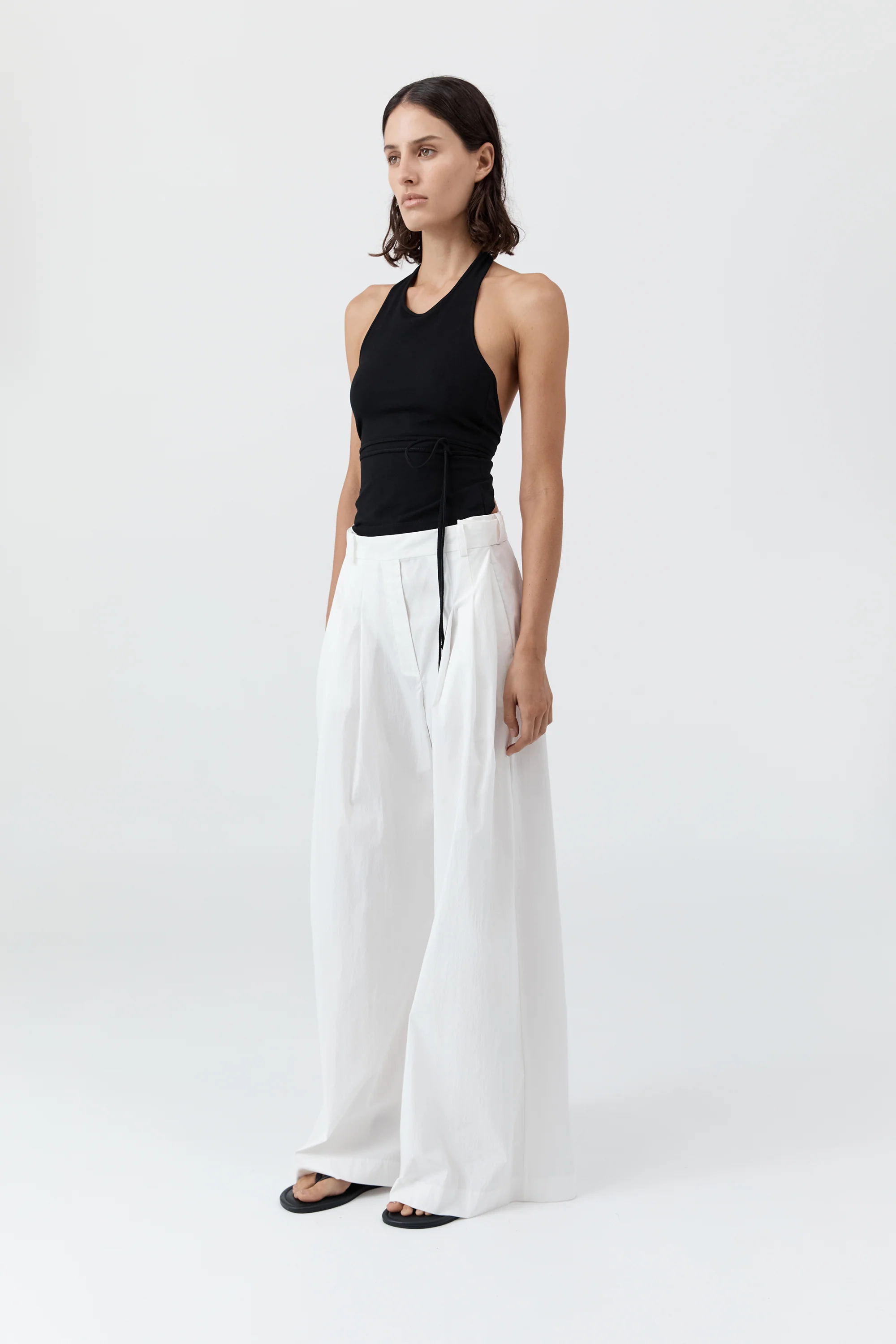 Adjustable Palazzo Pants - White - Image 3