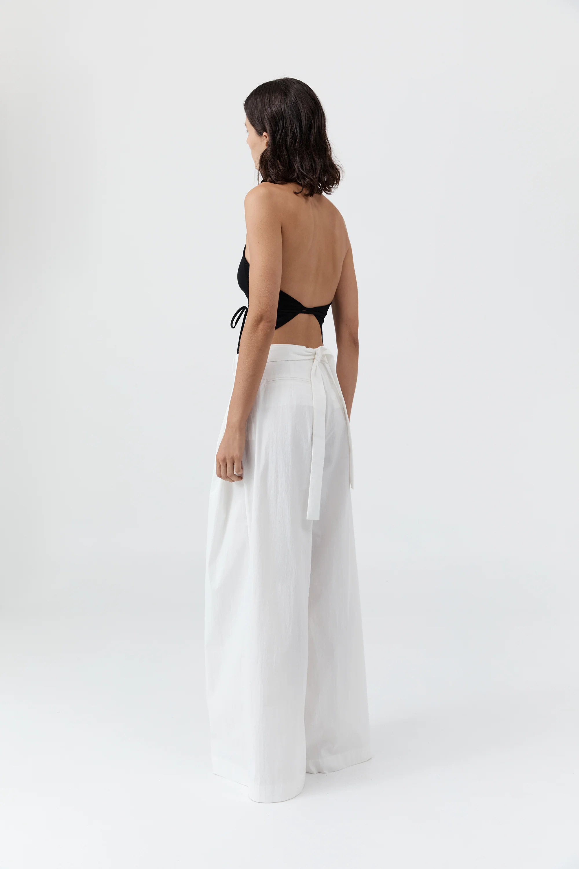 Adjustable Palazzo Pants - White - Image 4