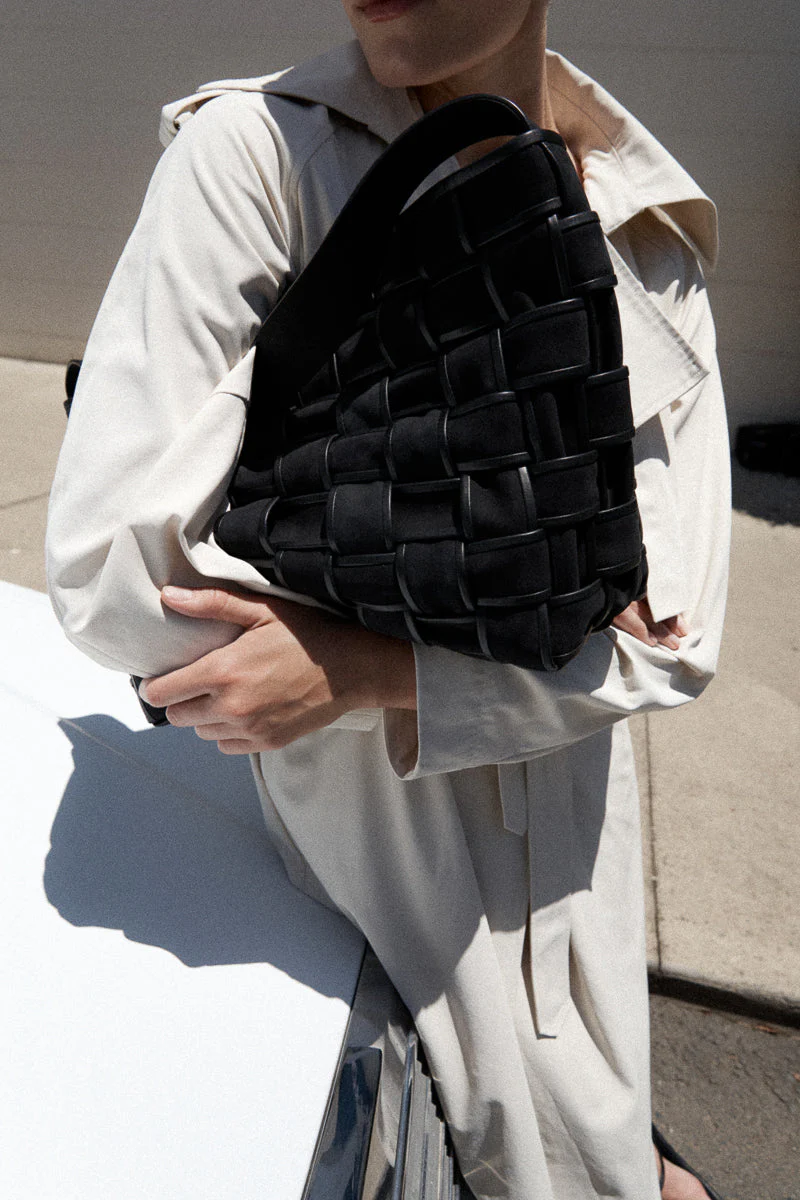 Border Woven Large Tote - Black - Image 7