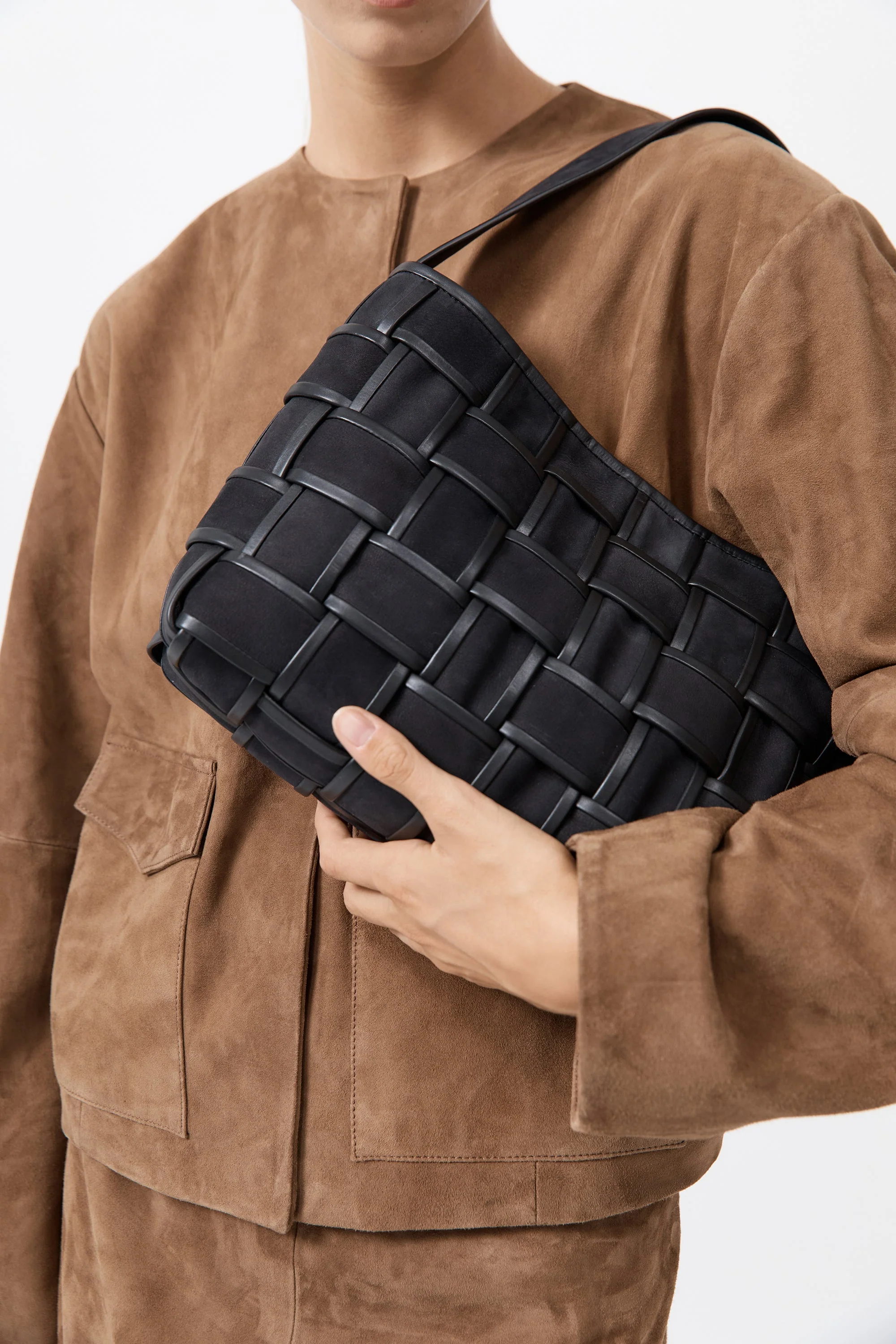 Border Woven Mini Tote - Black - Image 3