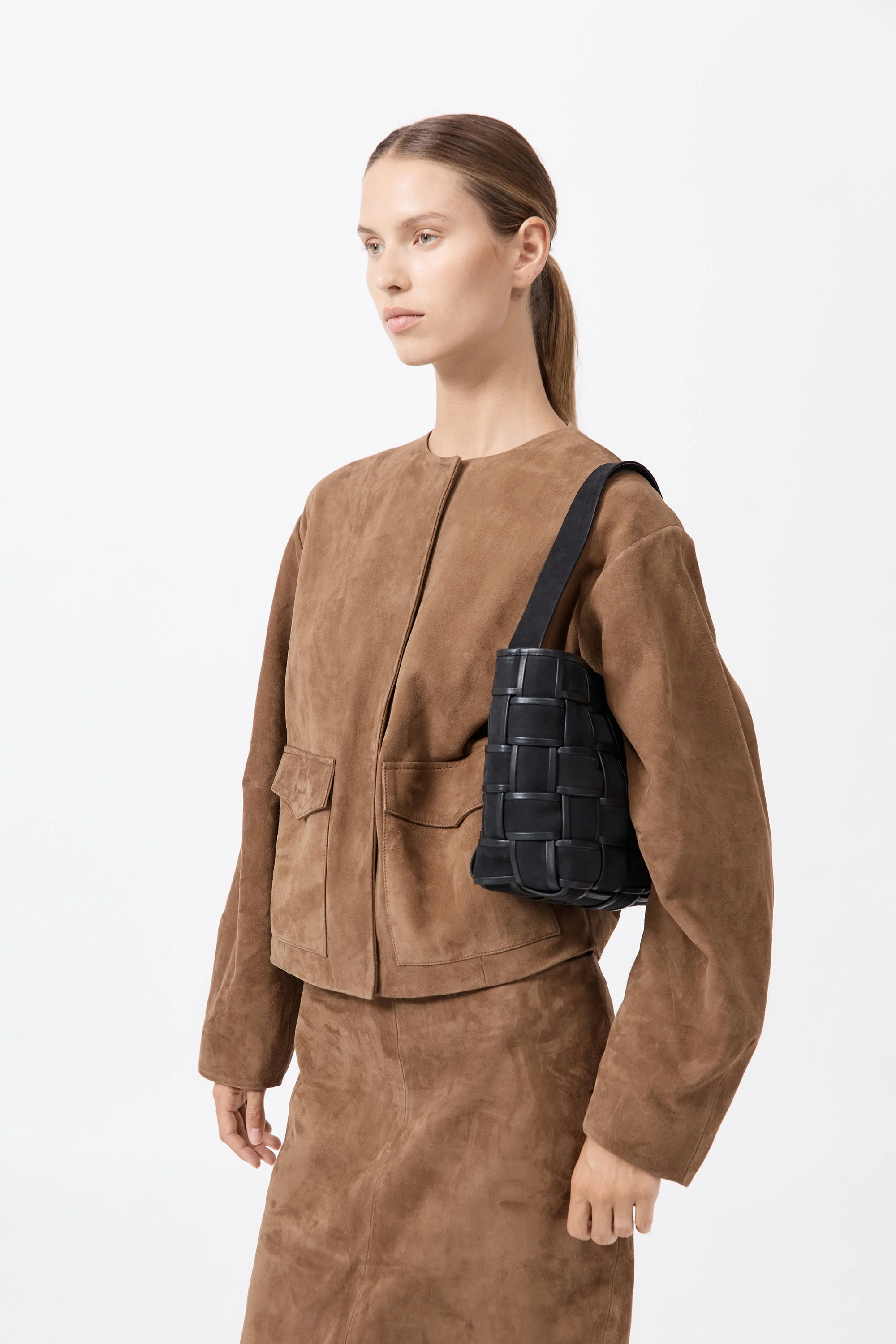 Border Woven Mini Tote - Black - Image 5