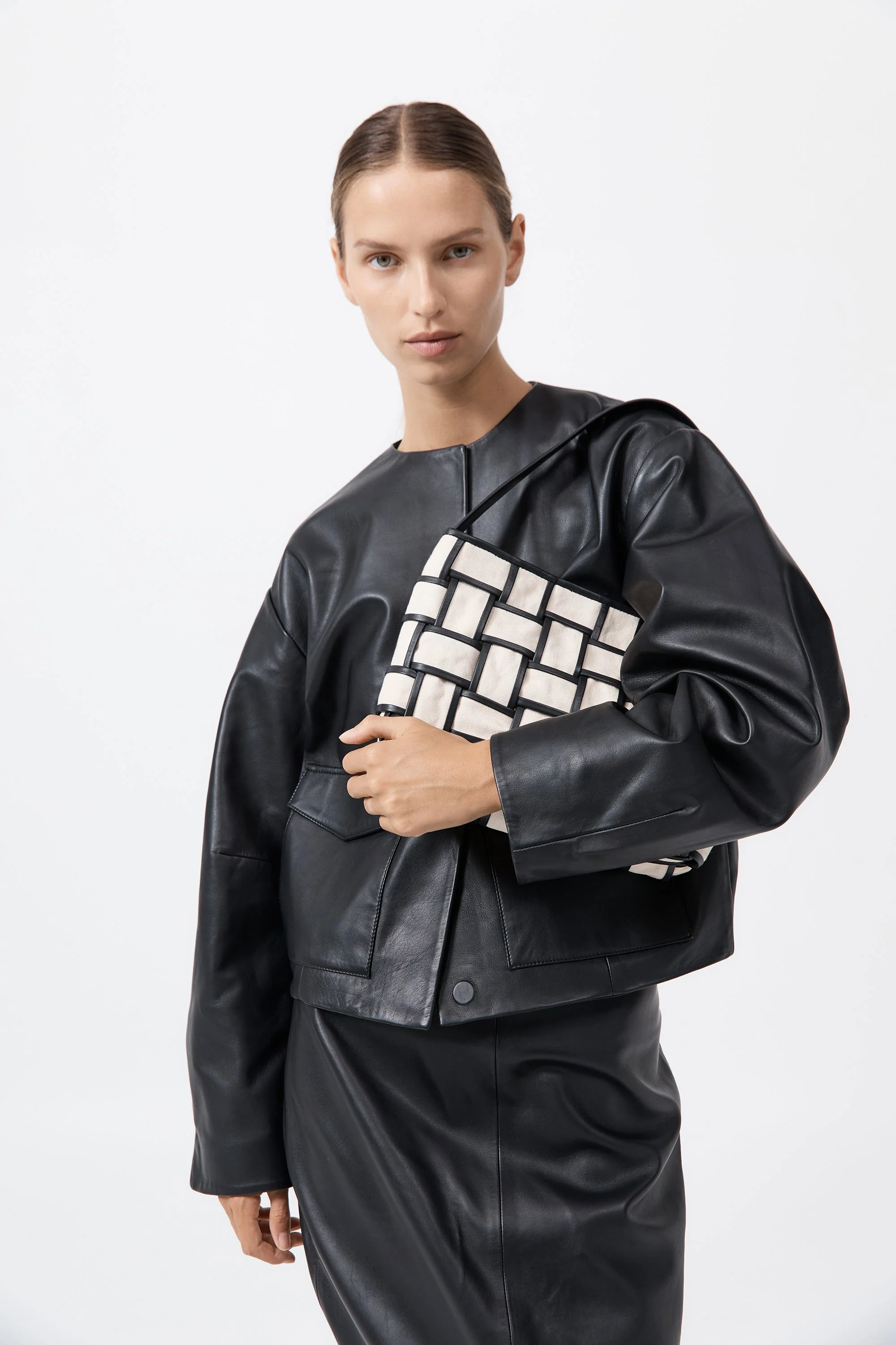 Border Woven Mini Tote - Canvas - Image 4