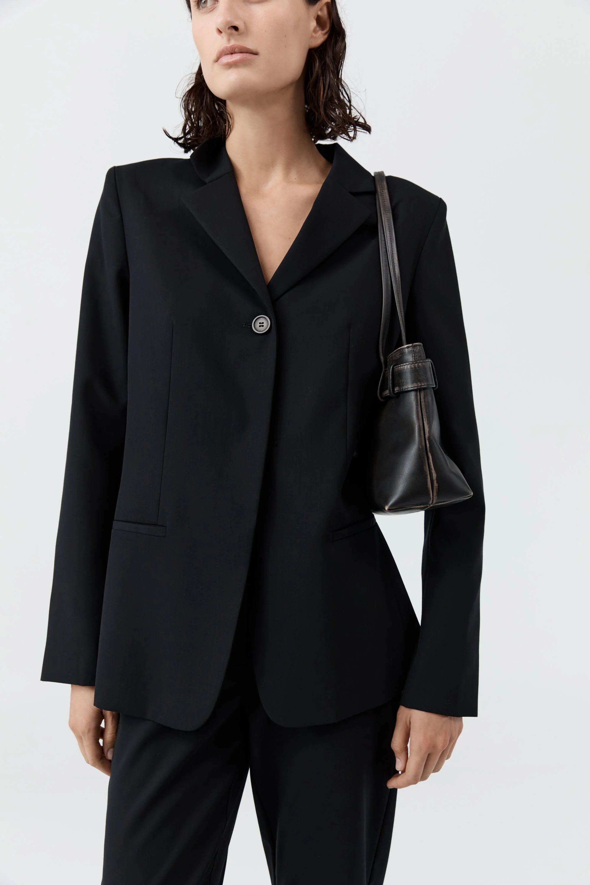 PRE-ORDER: Brushed Belt Detail Baguette - Black - Image 3