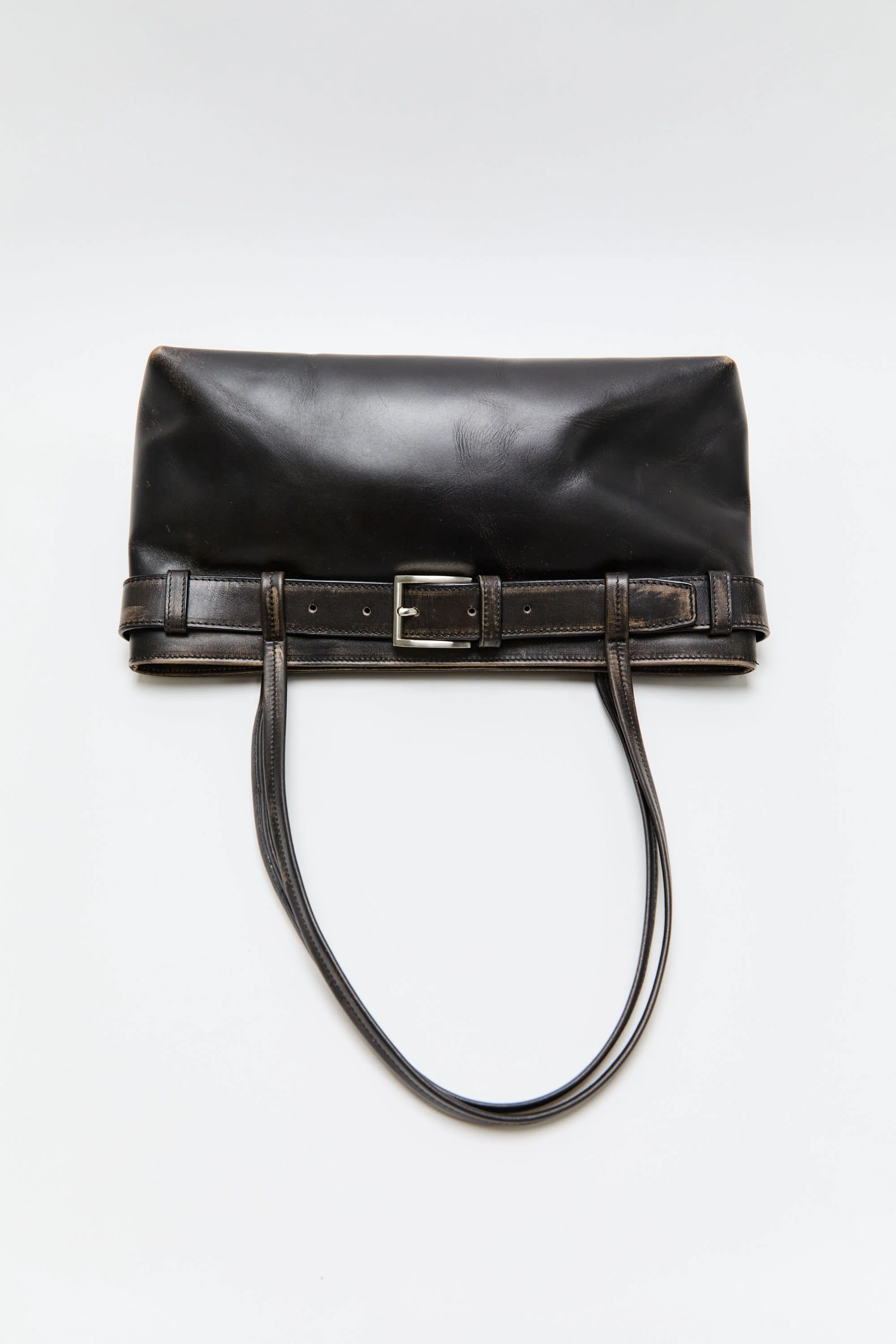 PRE-ORDER: Brushed Belt Detail Baguette - Black - Image 5