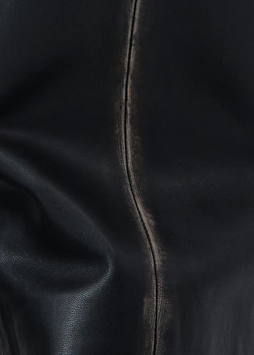 Brushed Leather Pants - Black - Image 4