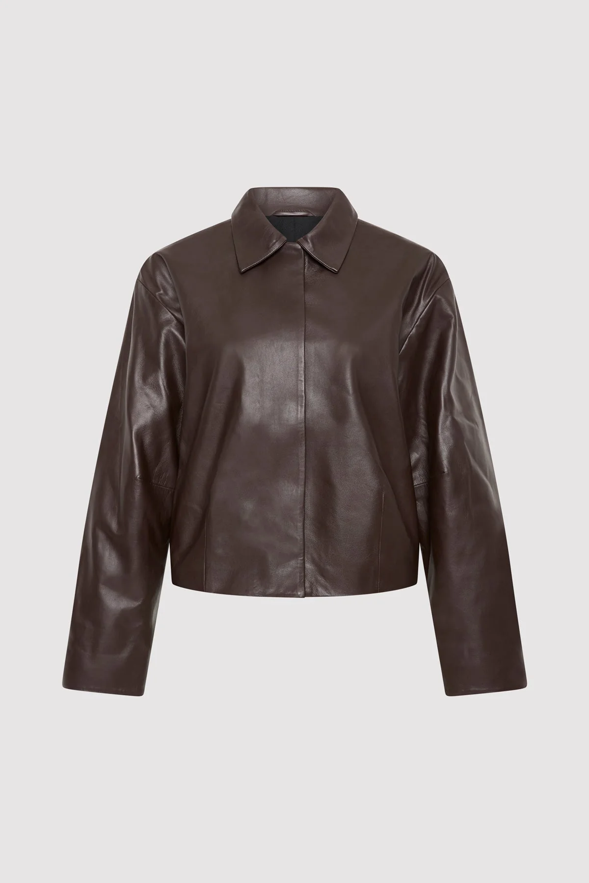 PRE-ORDER: Cocoon Leather Jacket - Chocolate - Image 7