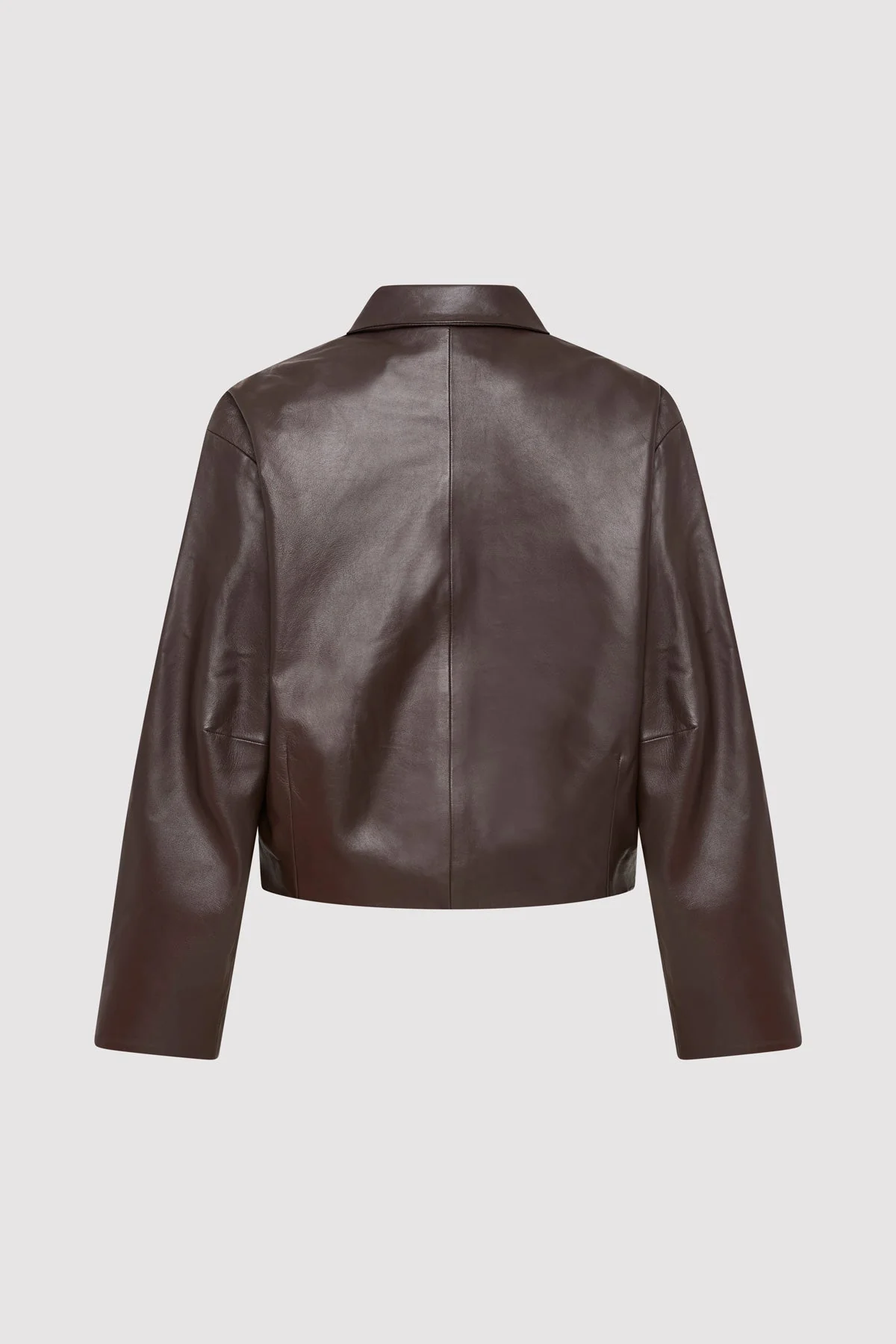 PRE-ORDER: Cocoon Leather Jacket - Chocolate - Image 8