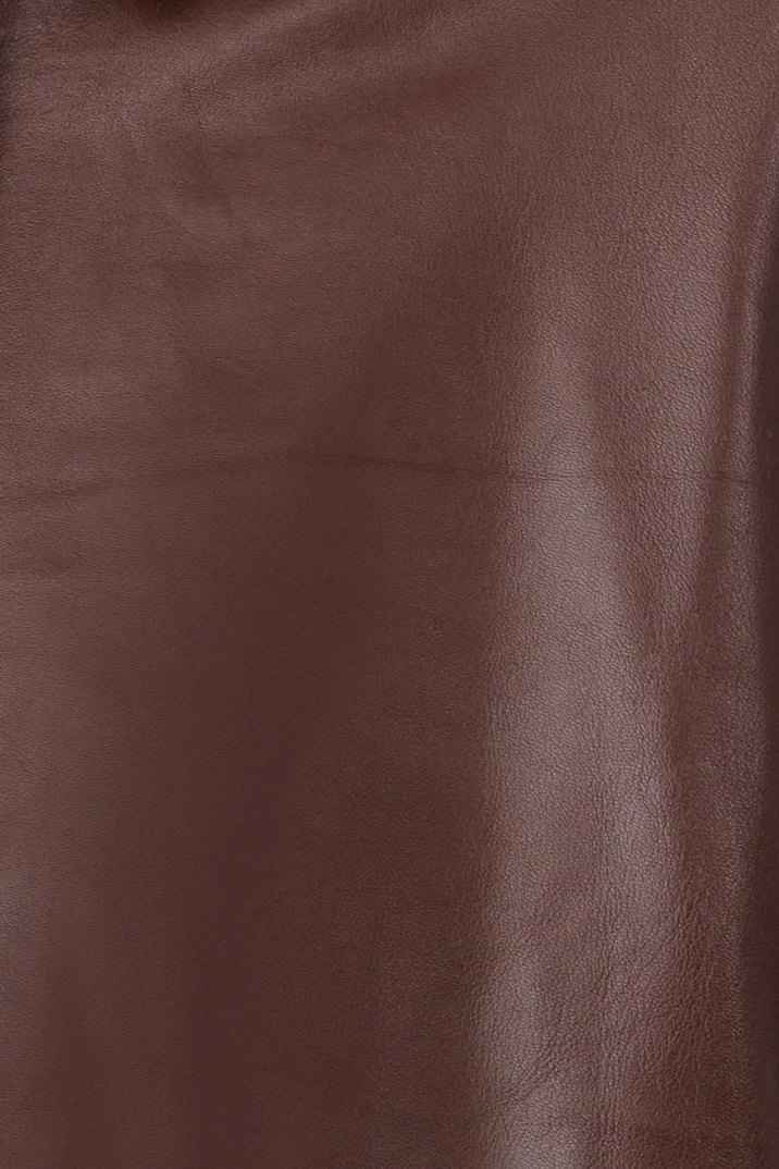 Cocoon Leather Jacket - Rum - Image 4