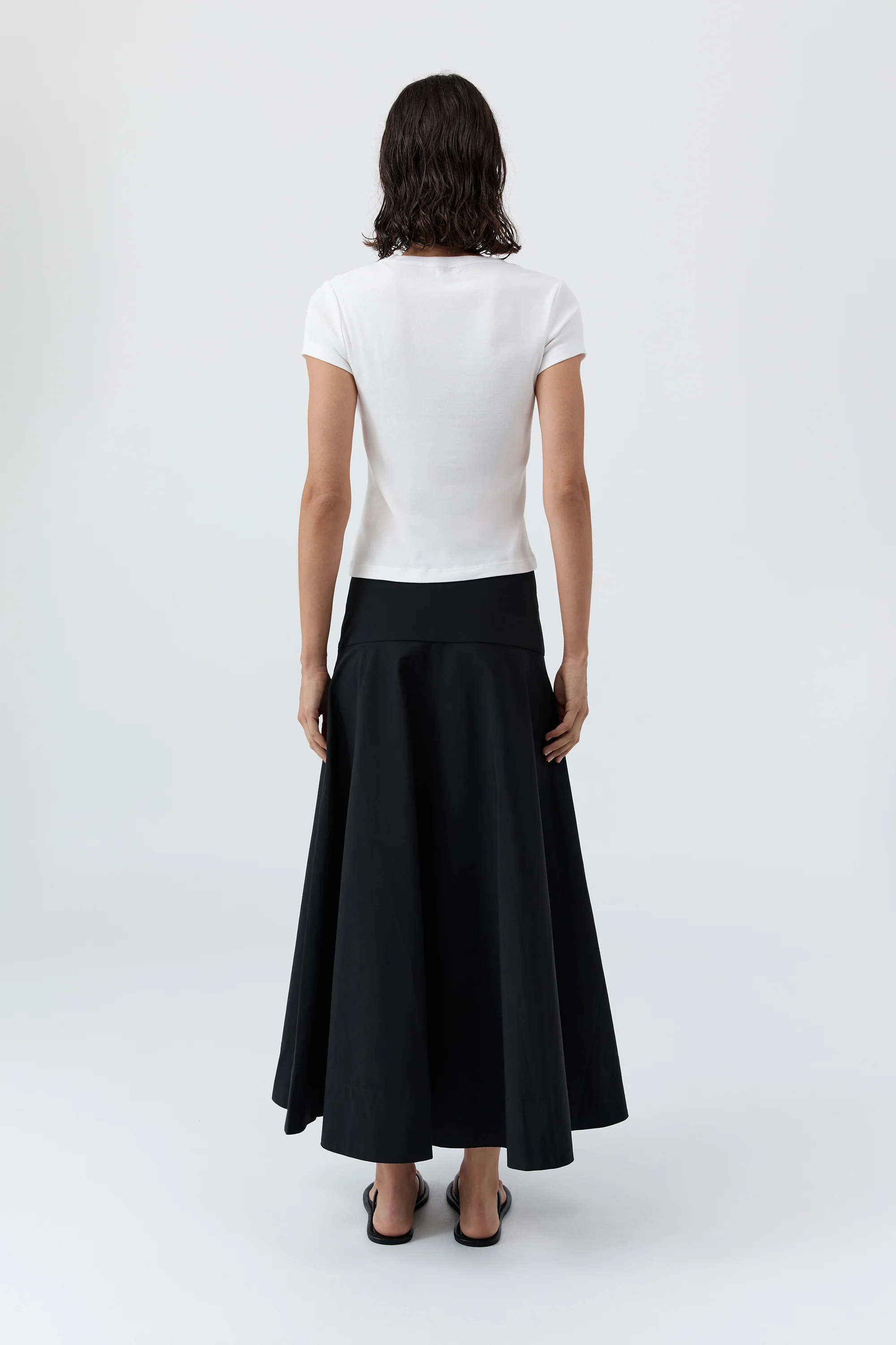 Cotton Circle Hem Skirt - Black - Image 6