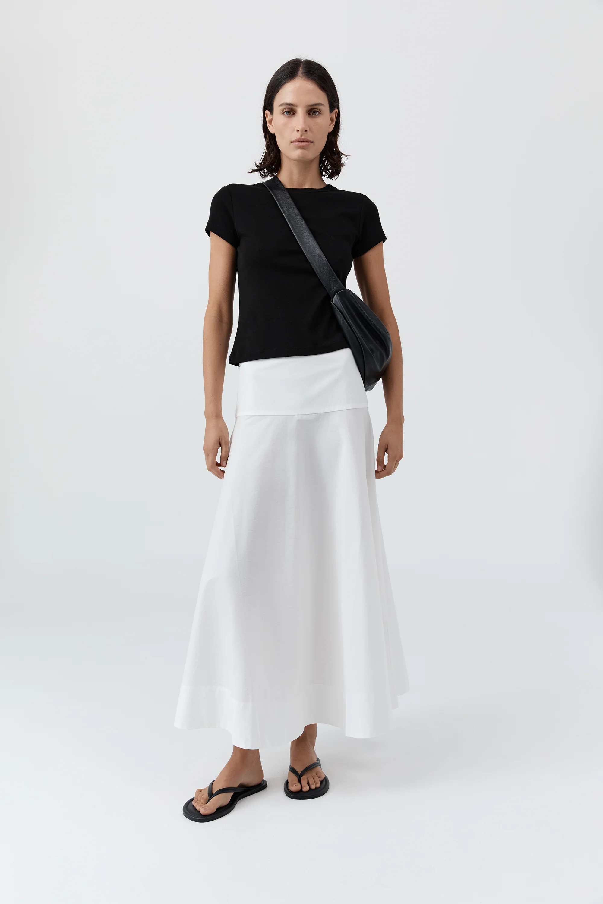 Cotton Circle Hem Skirt - White - Image 3