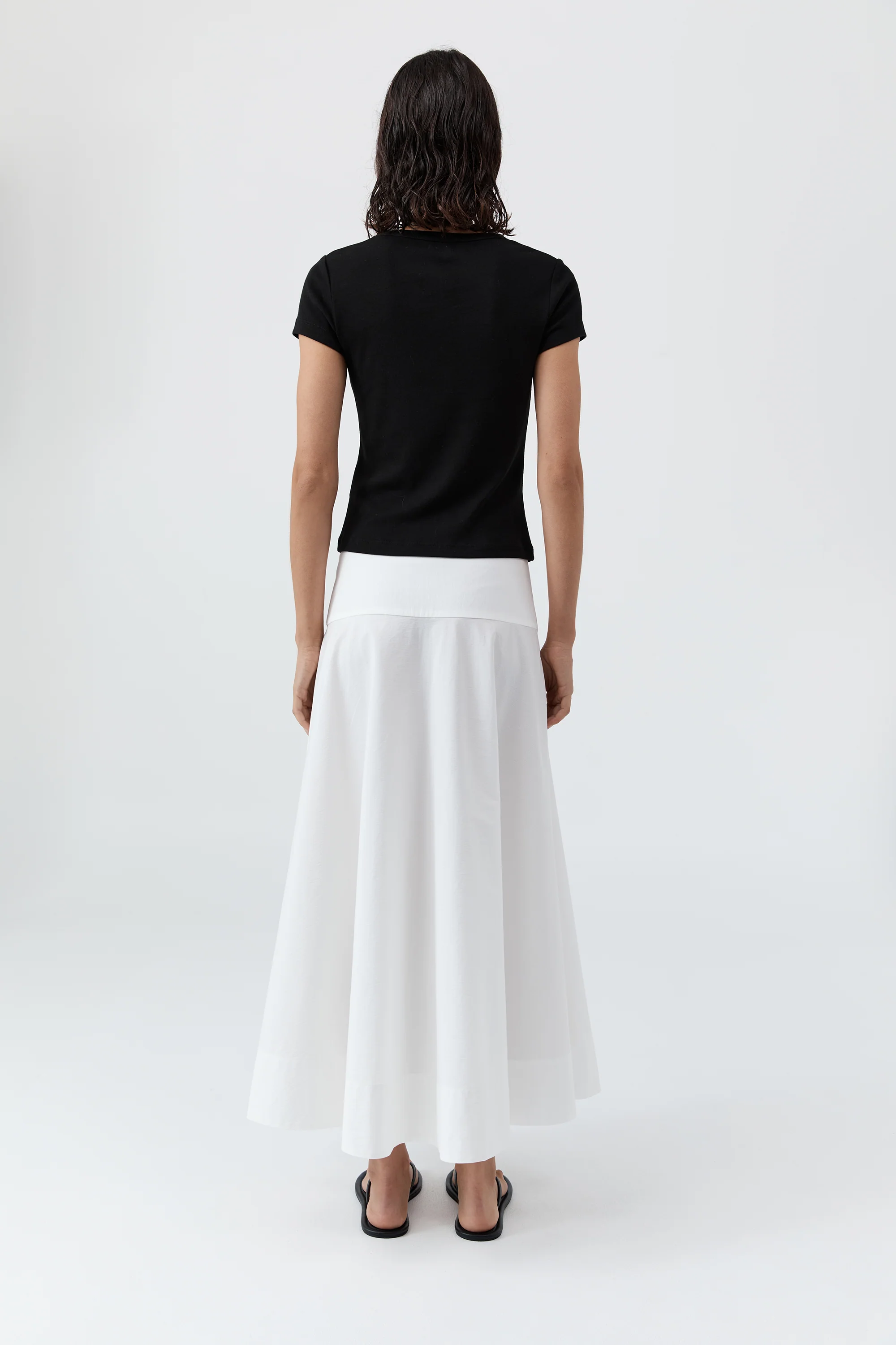Cotton Circle Hem Skirt - White - Image 5