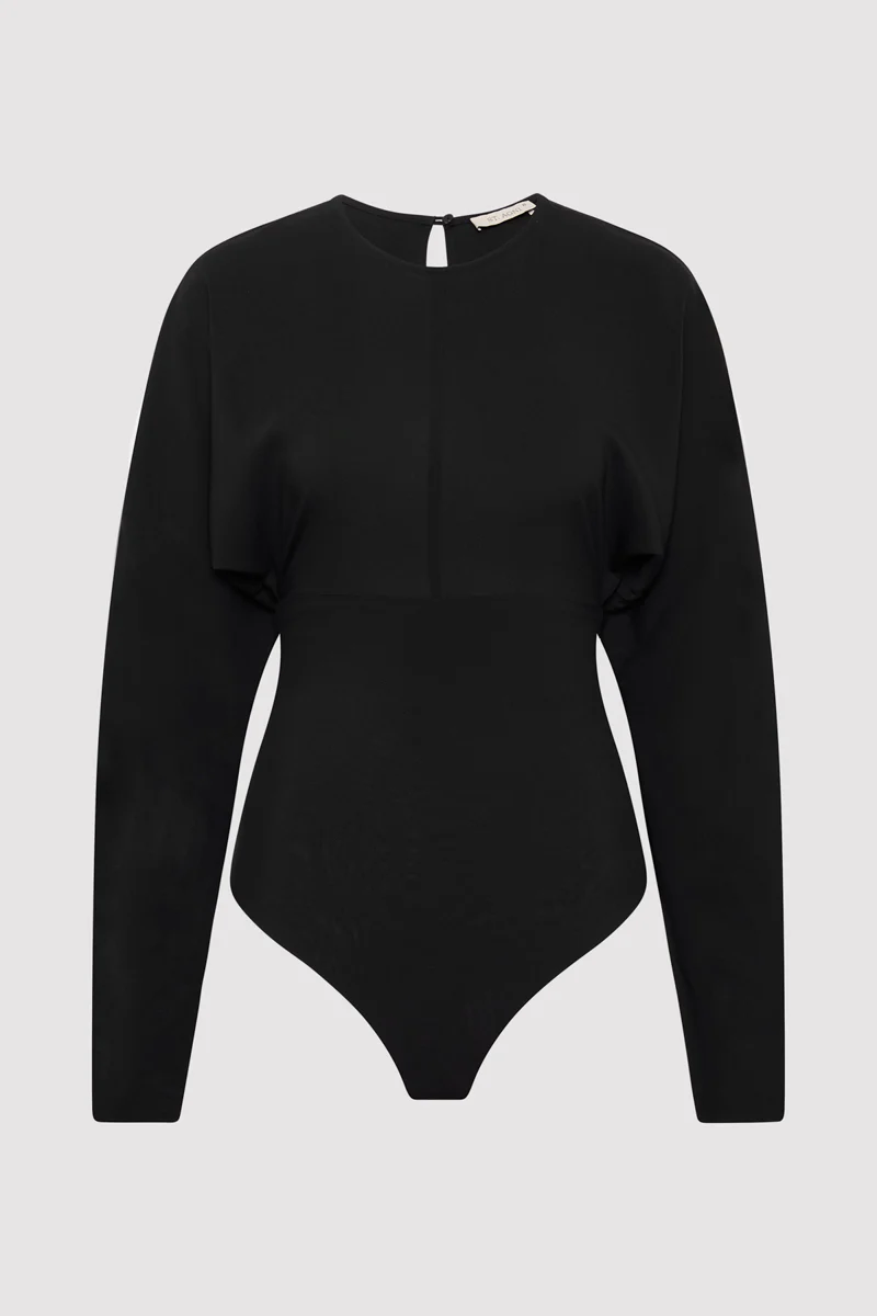 Dolman Sleeve Bodysuit - Black - Image 10