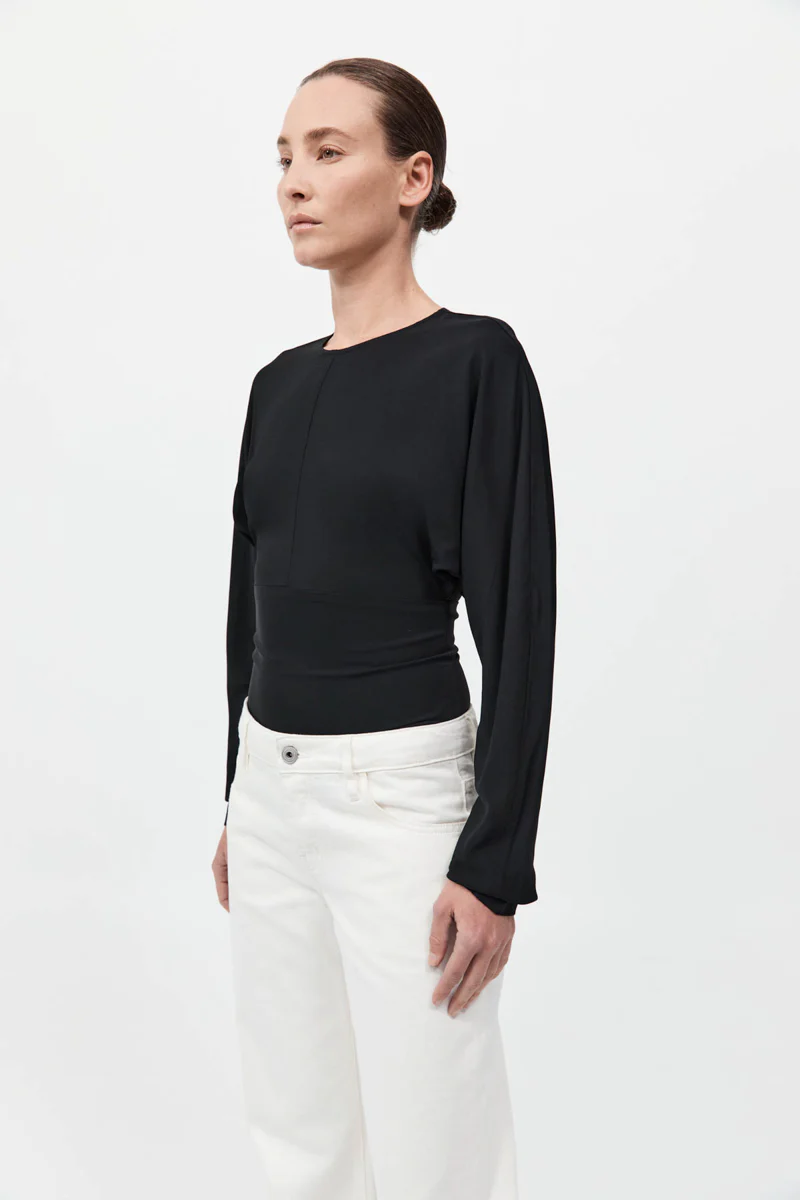 Dolman Sleeve Bodysuit - Black - Image 4