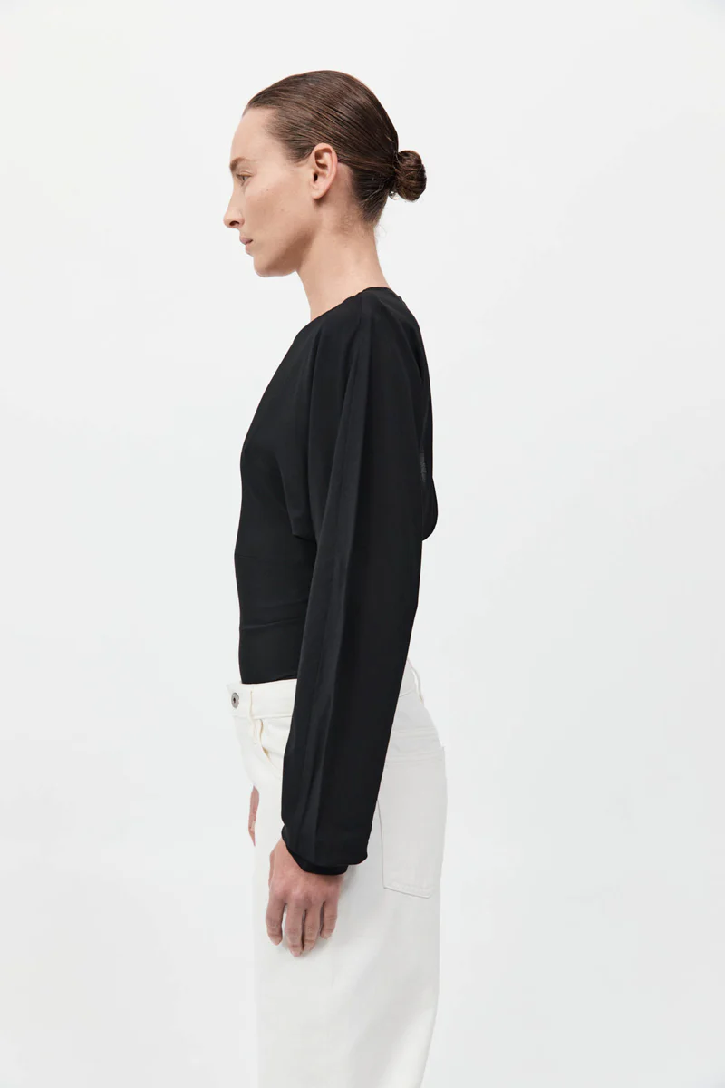 Dolman Sleeve Bodysuit - Black - Image 5