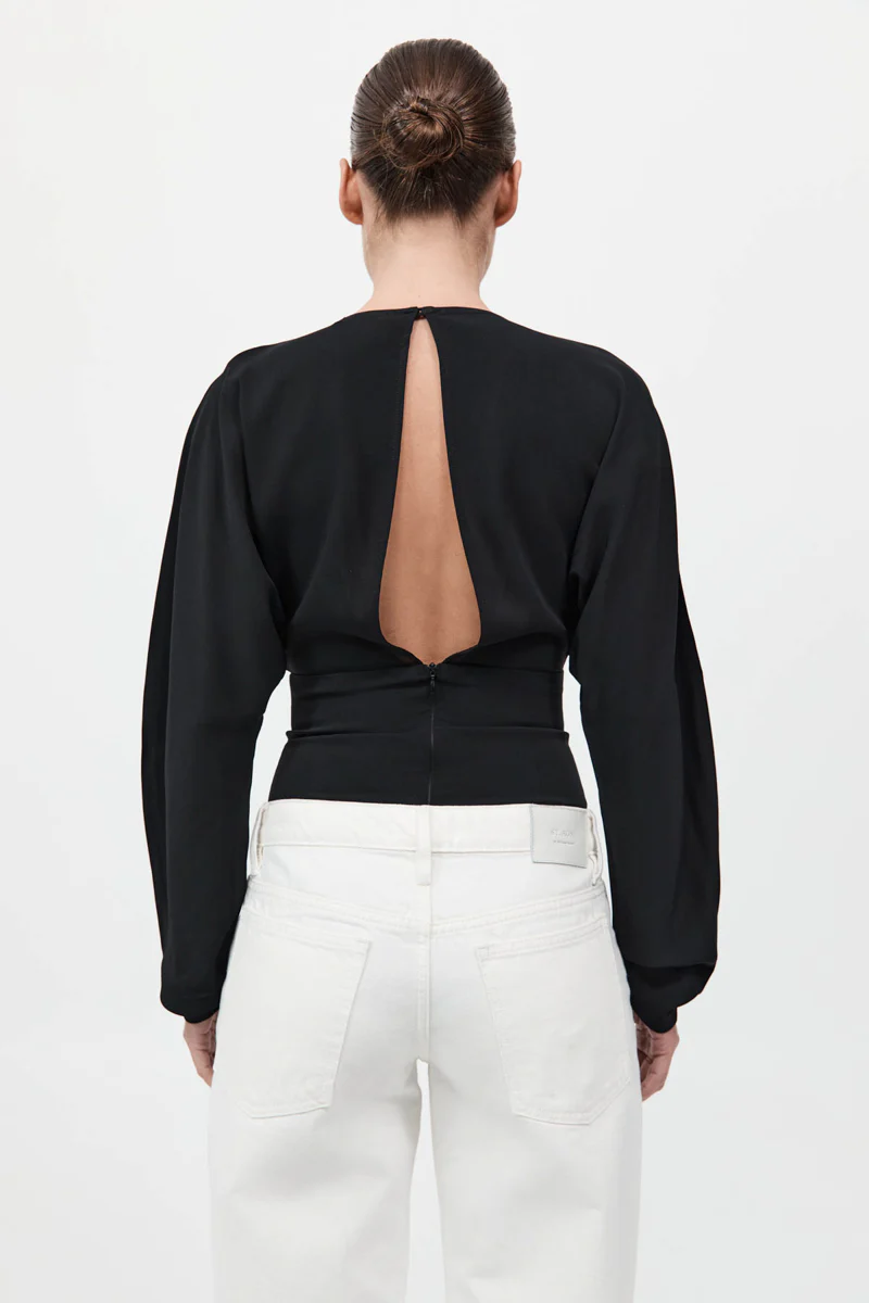 Dolman Sleeve Bodysuit - Black - Image 6