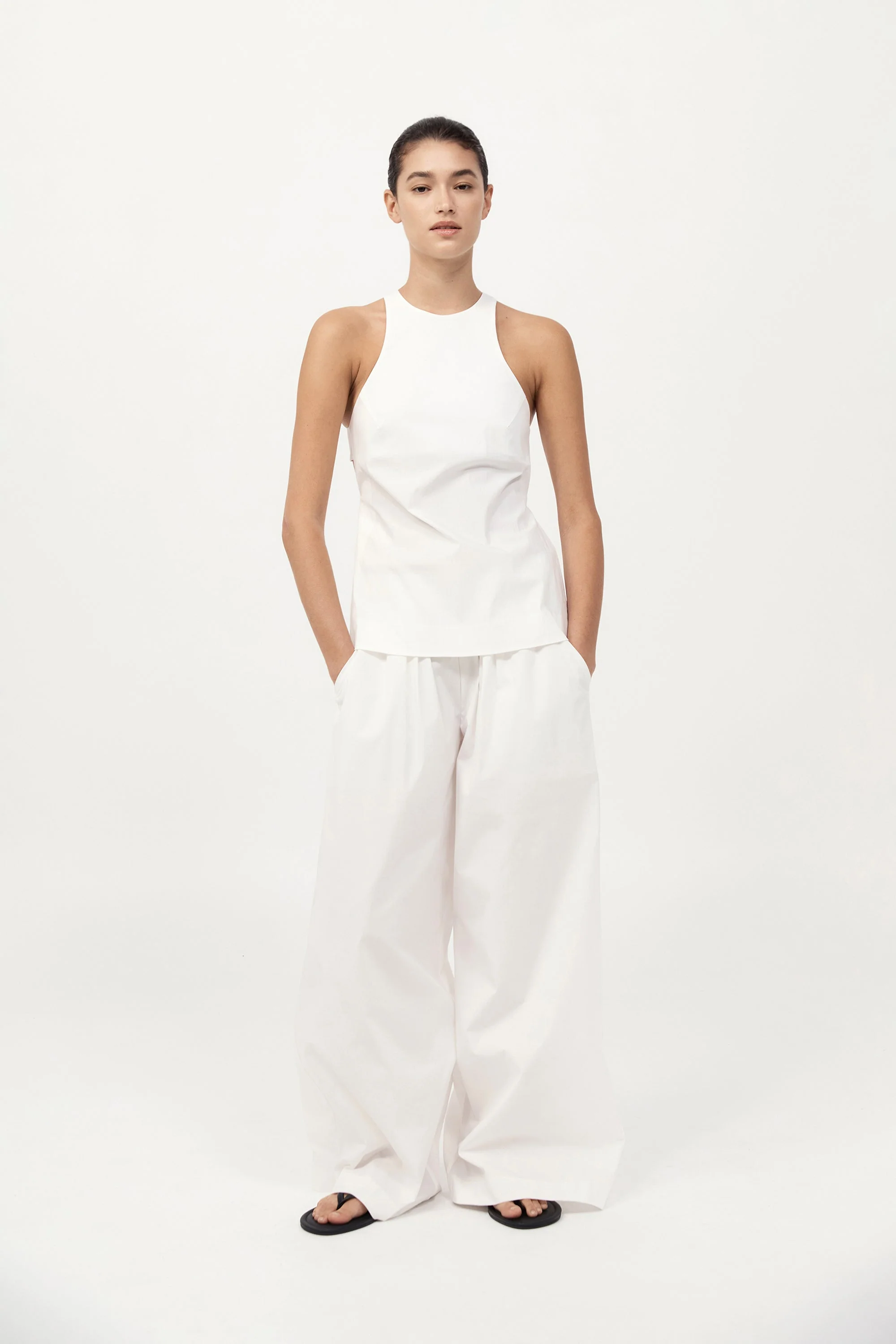 Everyday Drawstring Pants - White - Image 3