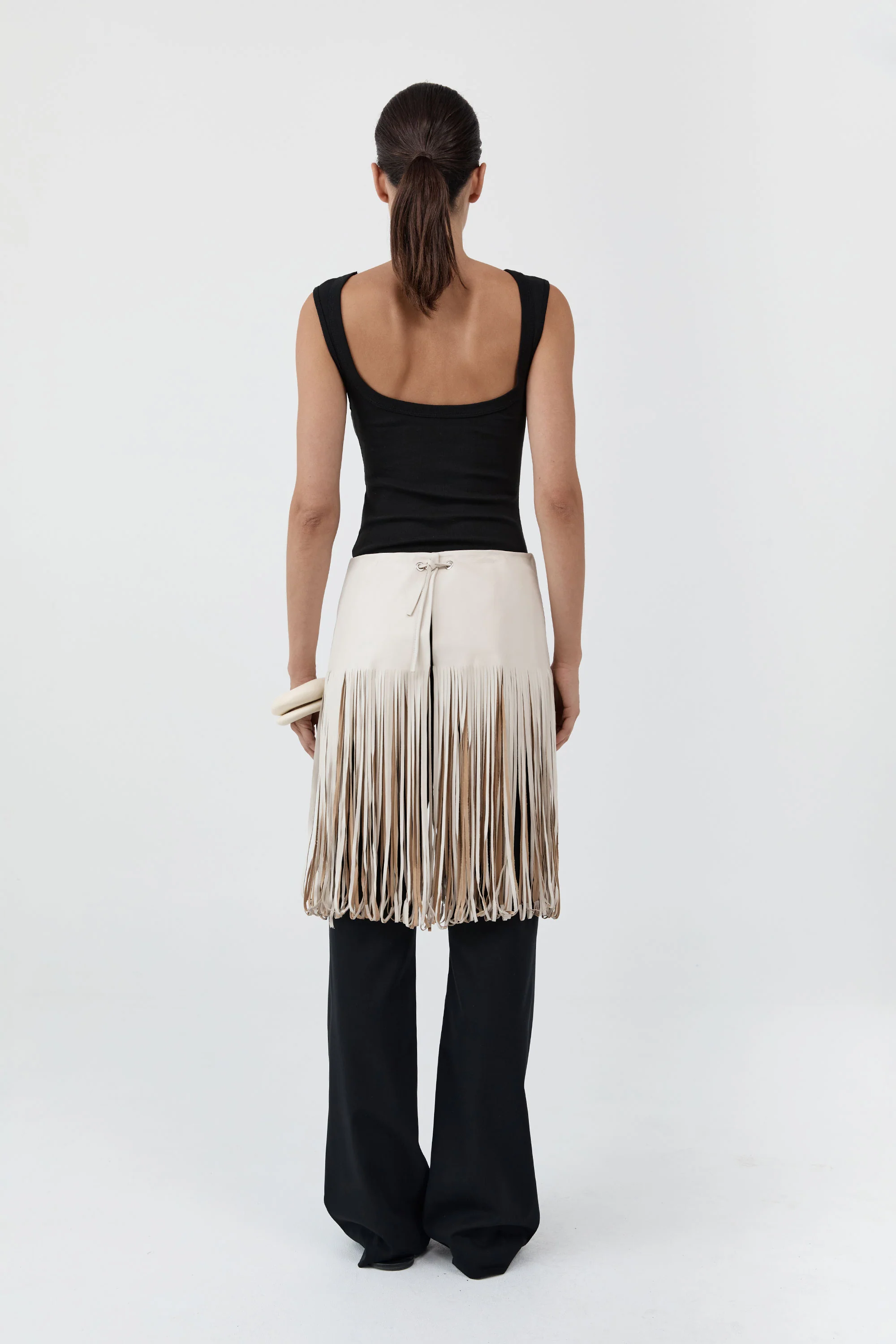 Fringe Belt Skirt - Tofu - Image 5