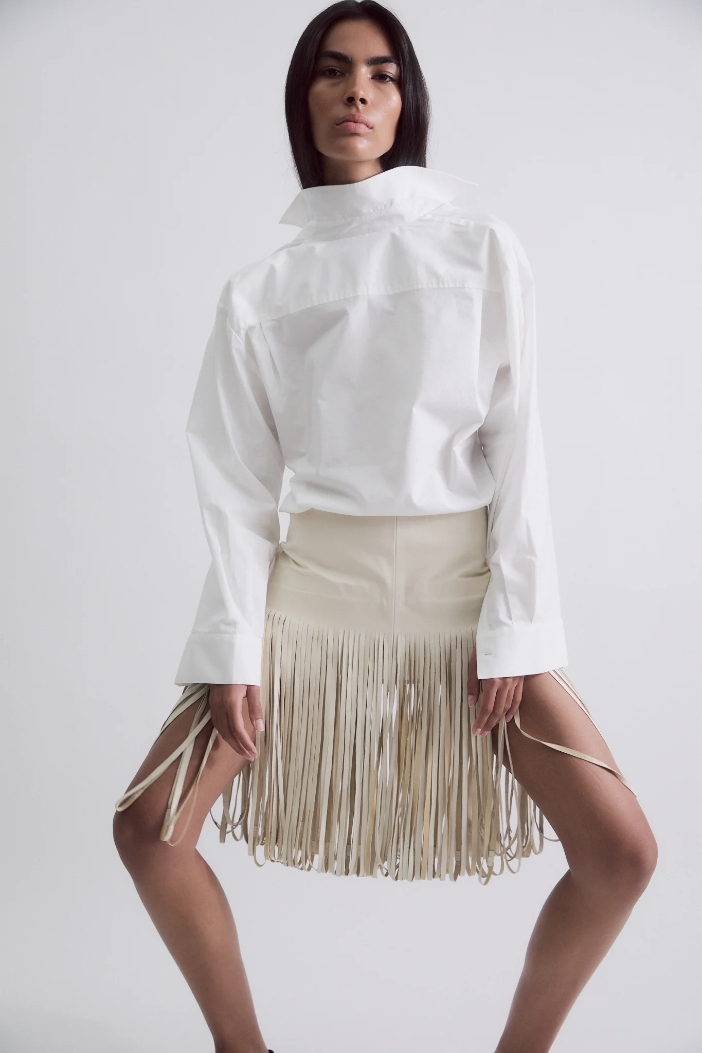 Fringe Belt Skirt - Tofu - Image 6