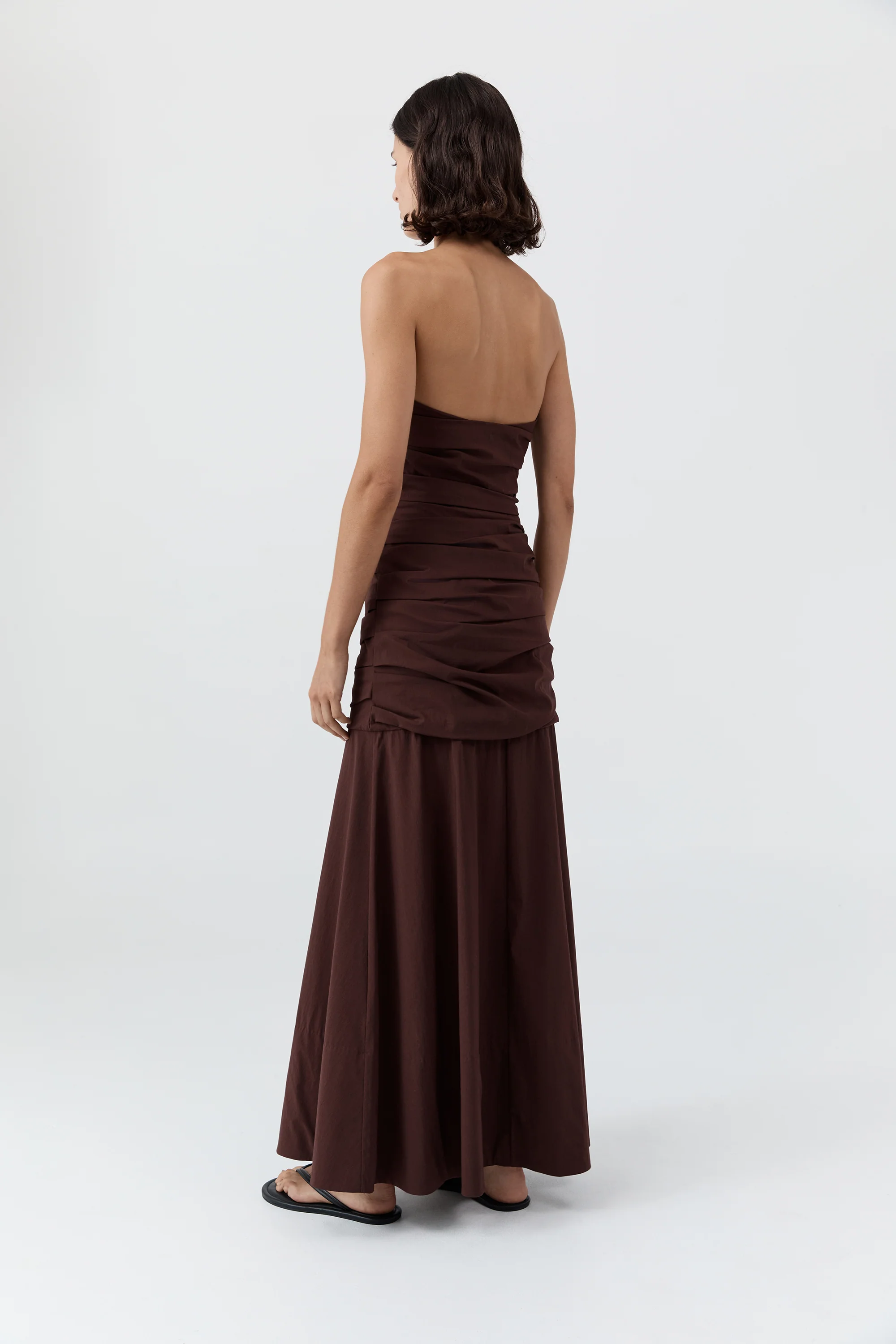 Gathered Strapless Longline Dress - Liqueur - Image 4