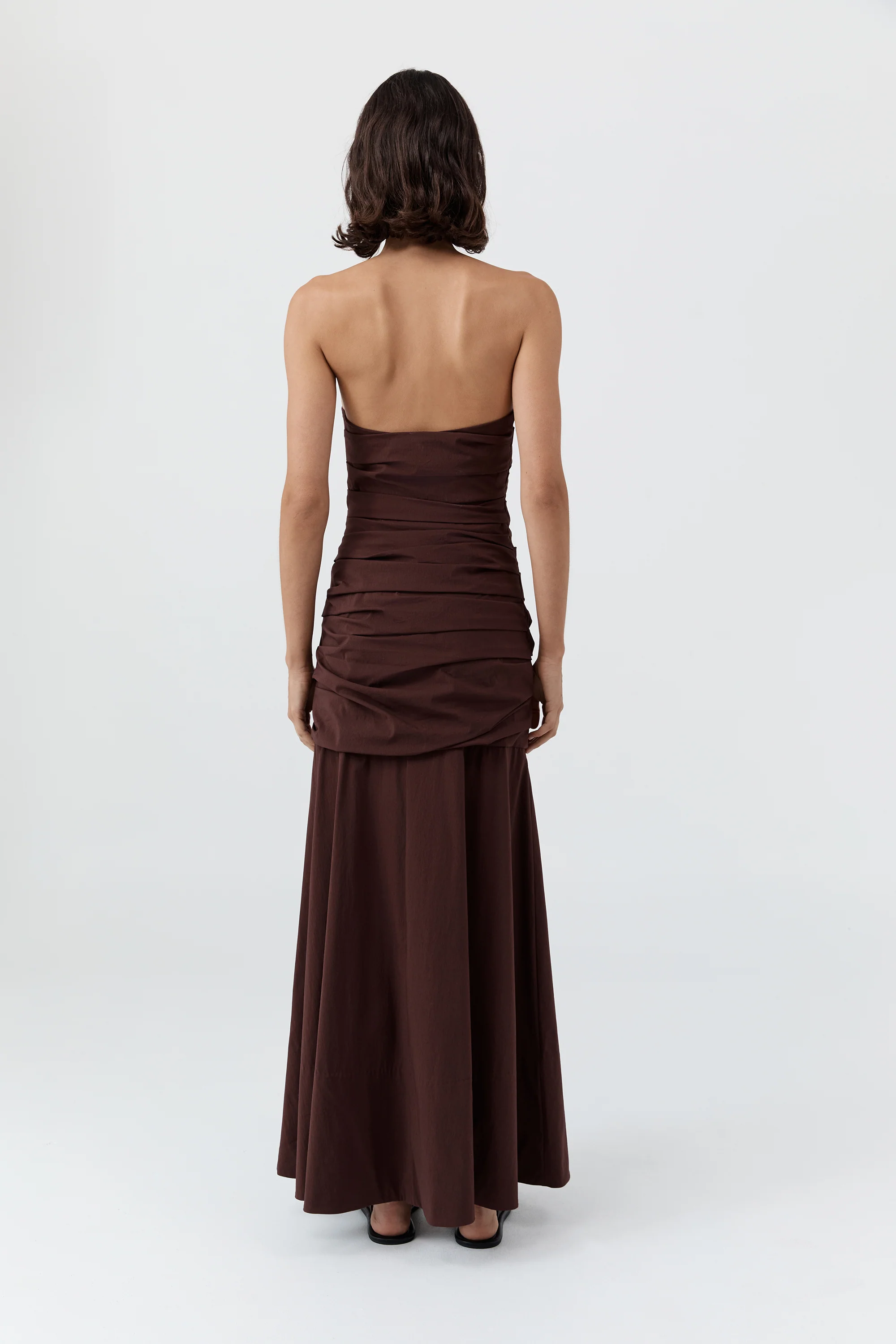 Gathered Strapless Longline Dress - Liqueur - Image 5