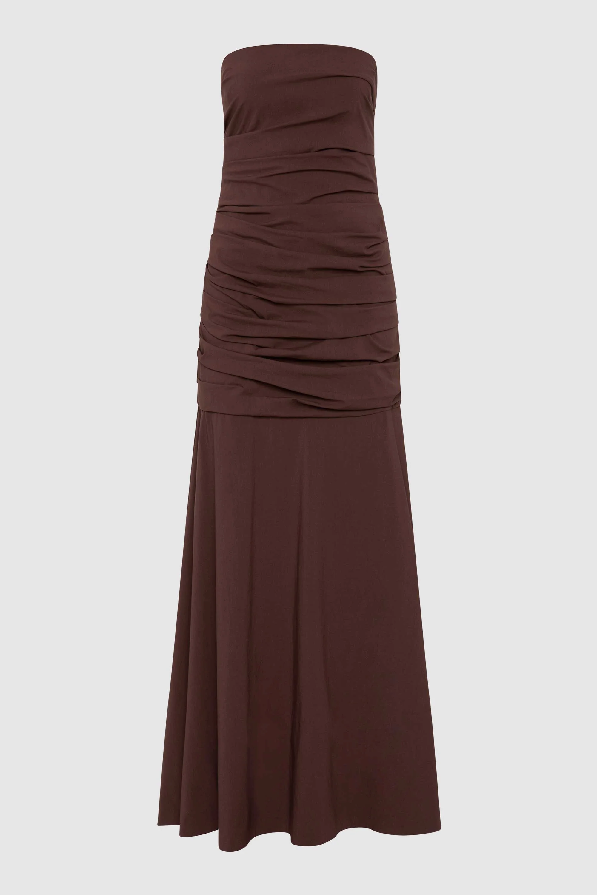 Gathered Strapless Longline Dress - Liqueur - Image 6