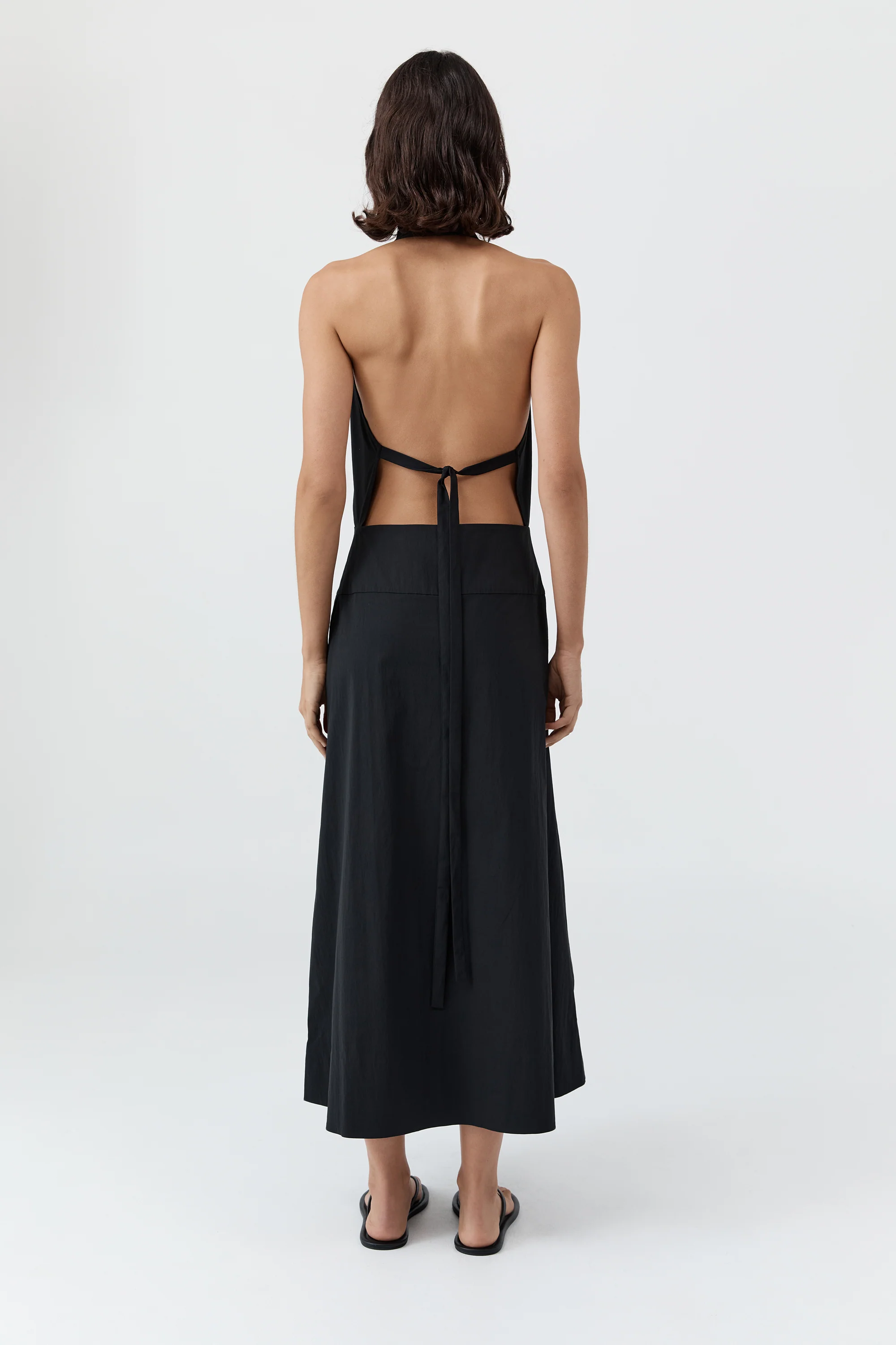 Halter Wrap Dress - Black - Image 4