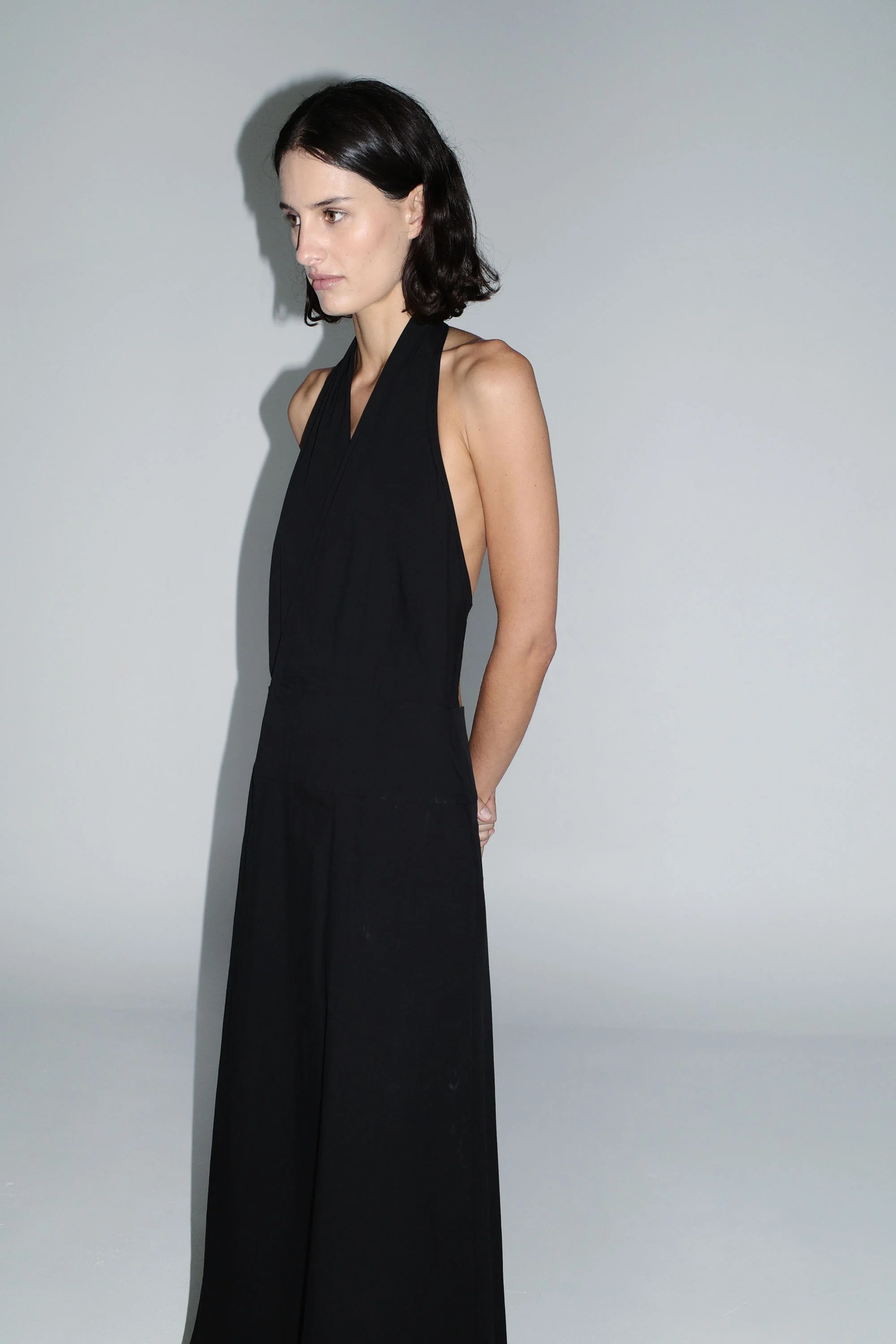 Halter Wrap Dress - Black - Image 6