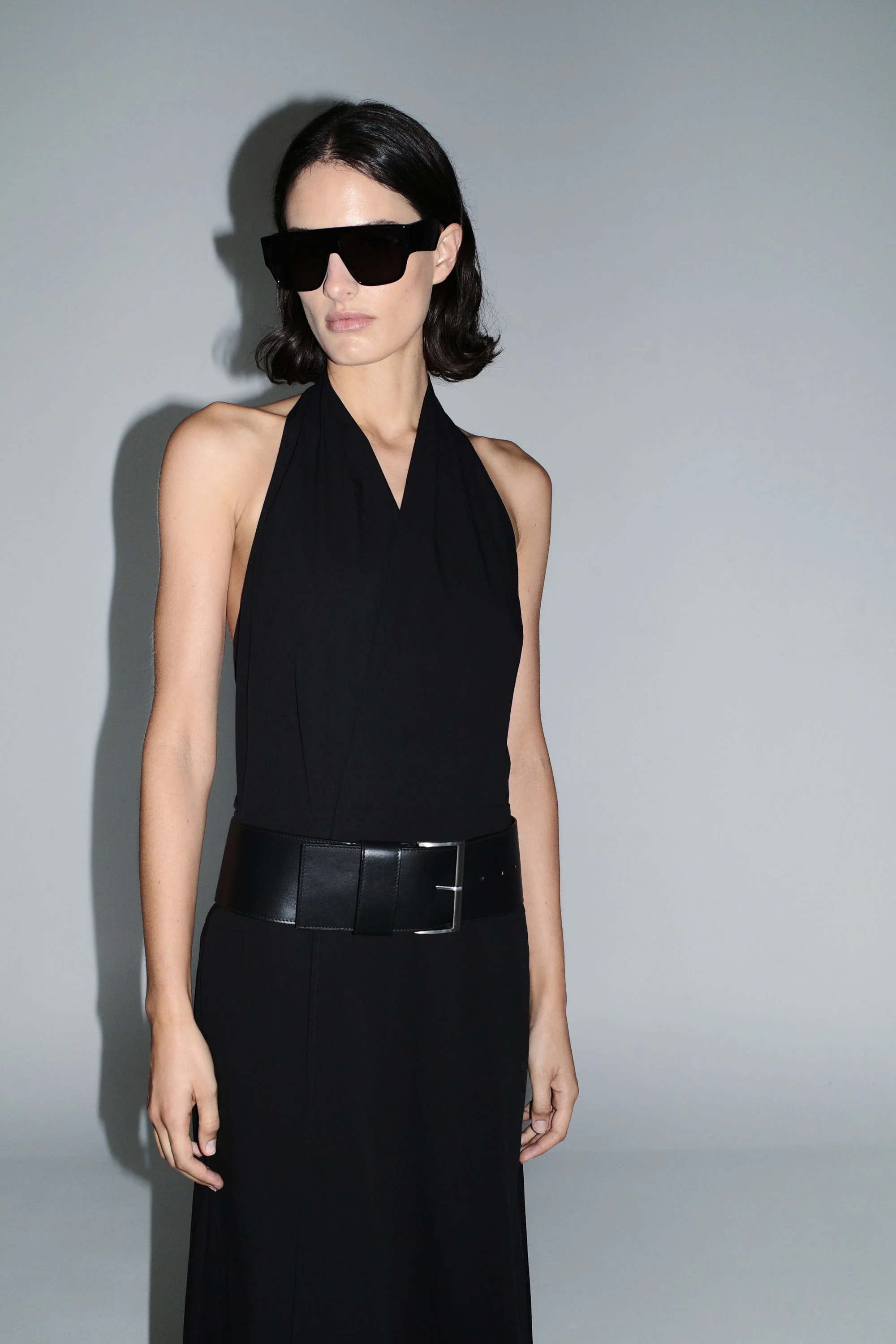 Halter Wrap Dress - Black - Image 8