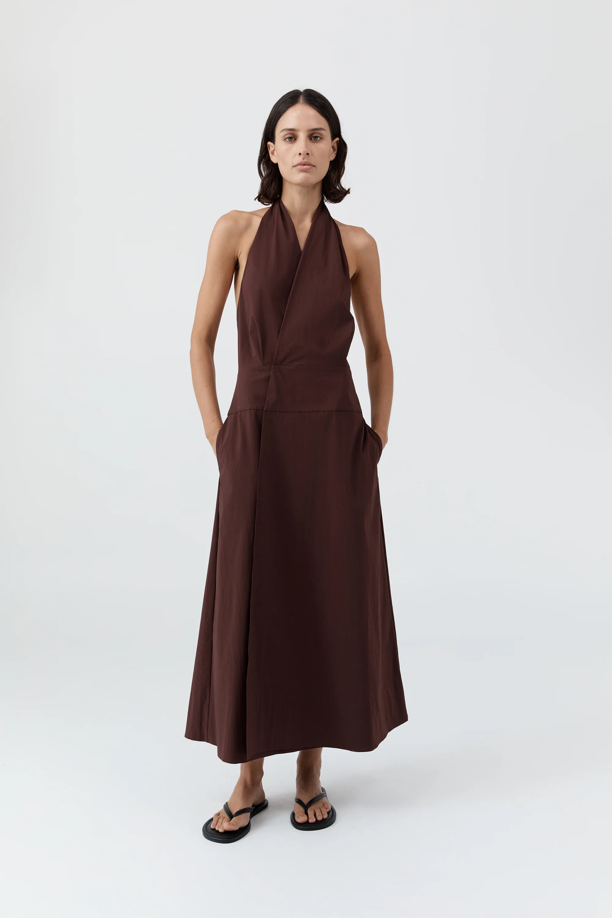 Halter Wrap Dress - Liqueur - Image 3