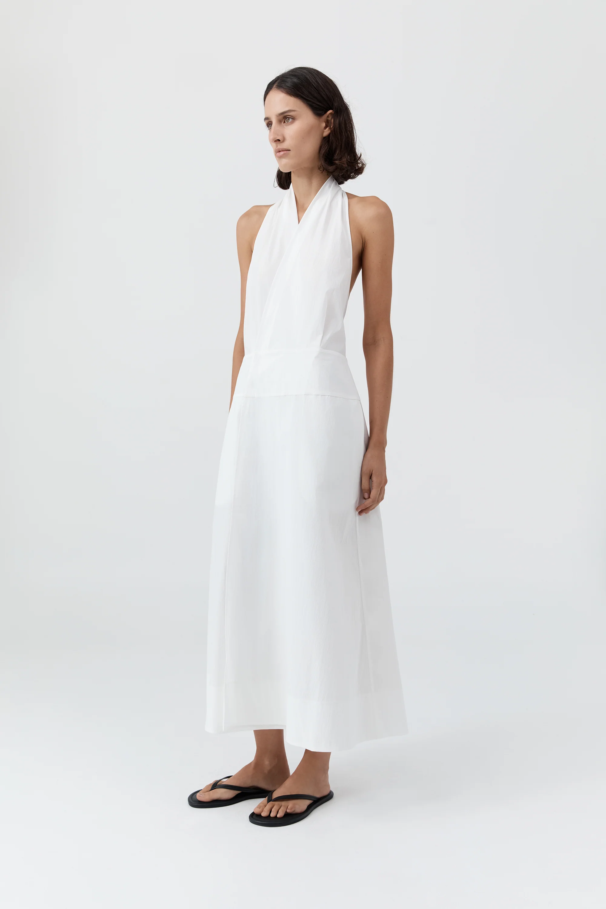 Halter Wrap Dress - White - Image 4