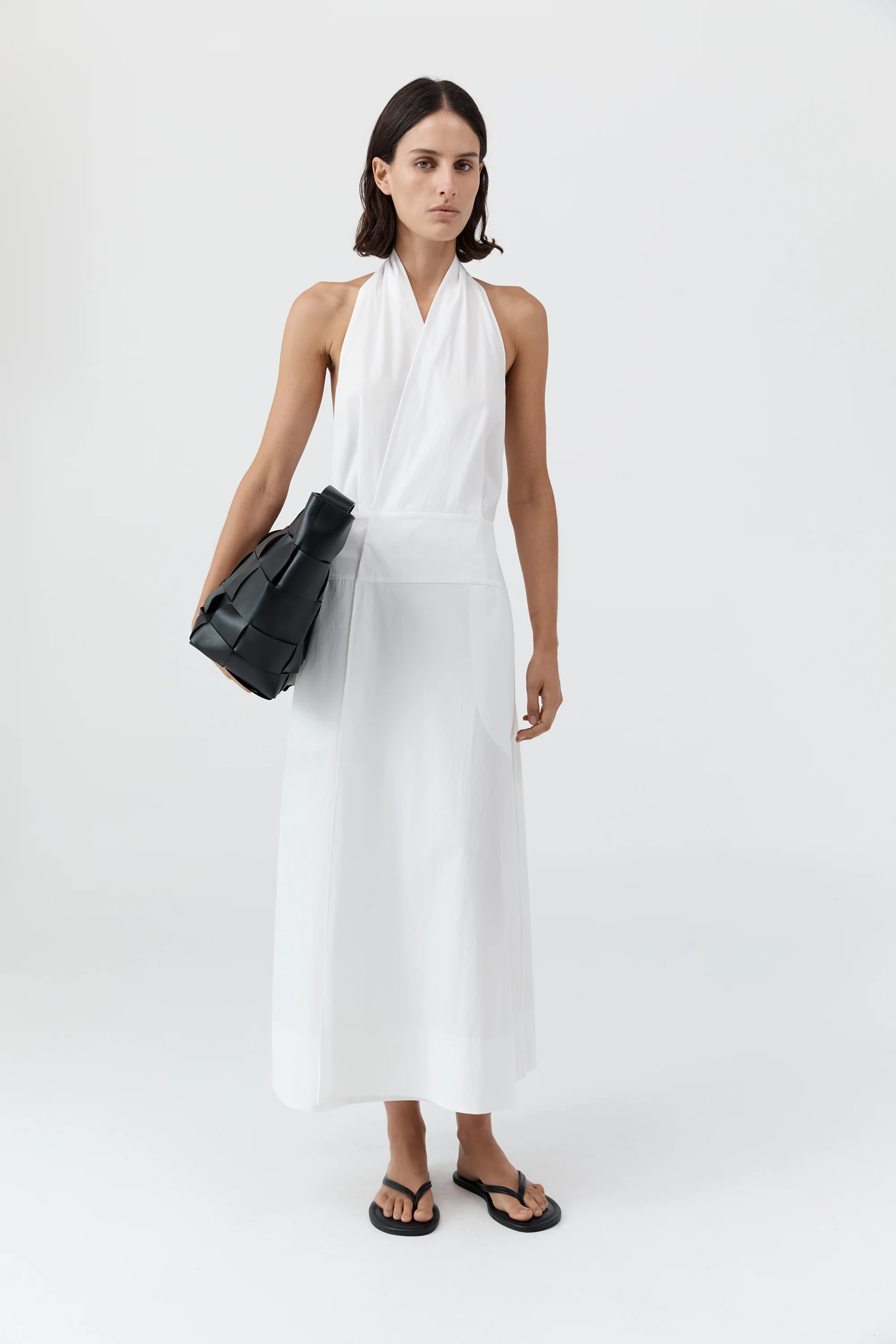 Halter Wrap Dress - White - Image 5