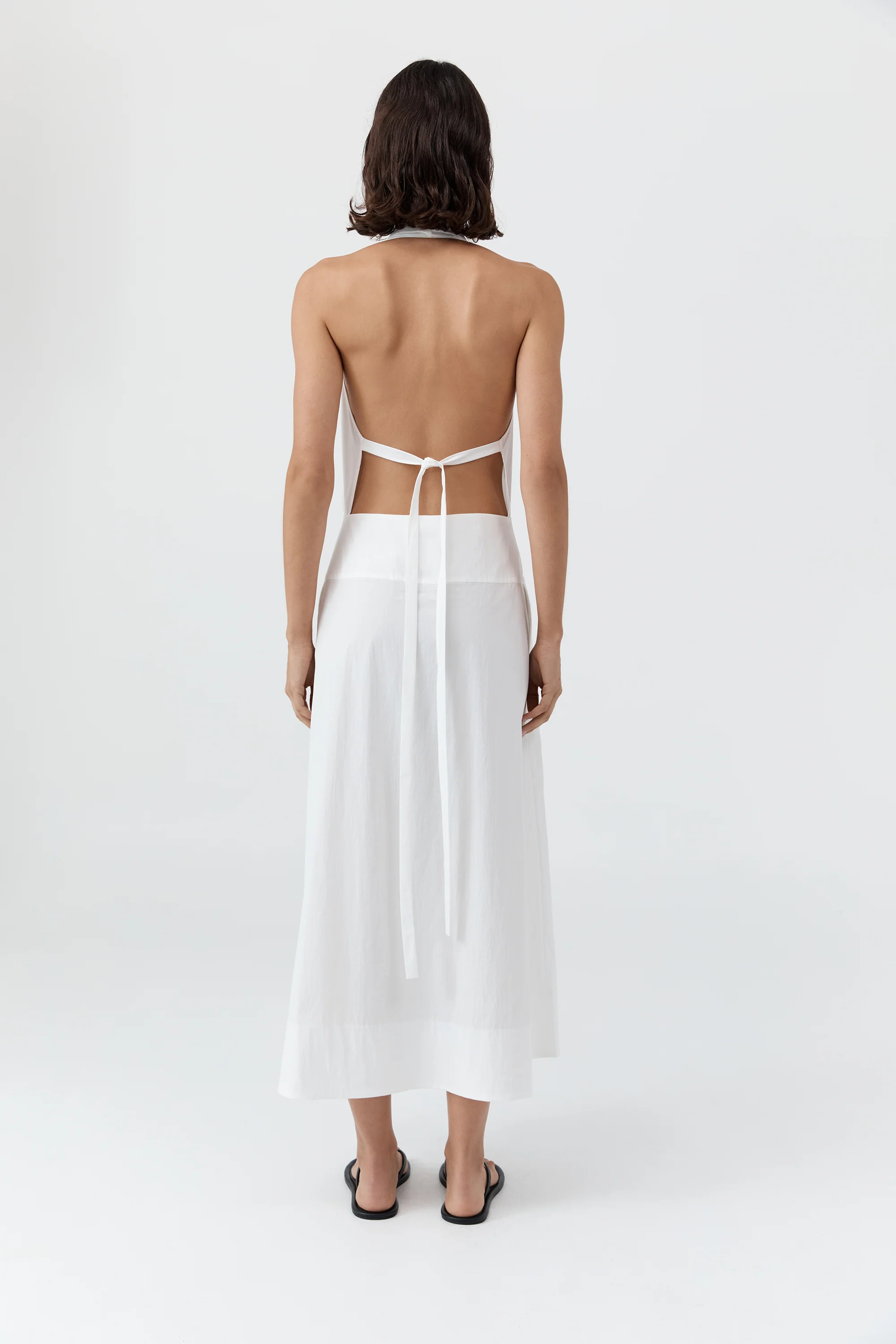 Halter Wrap Dress - White - Image 6