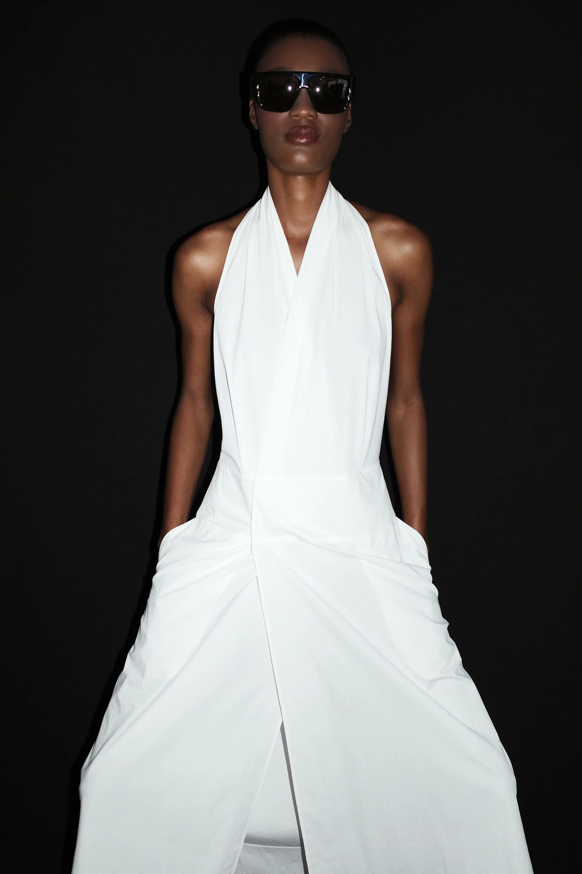 Halter Wrap Dress - White - Image 8