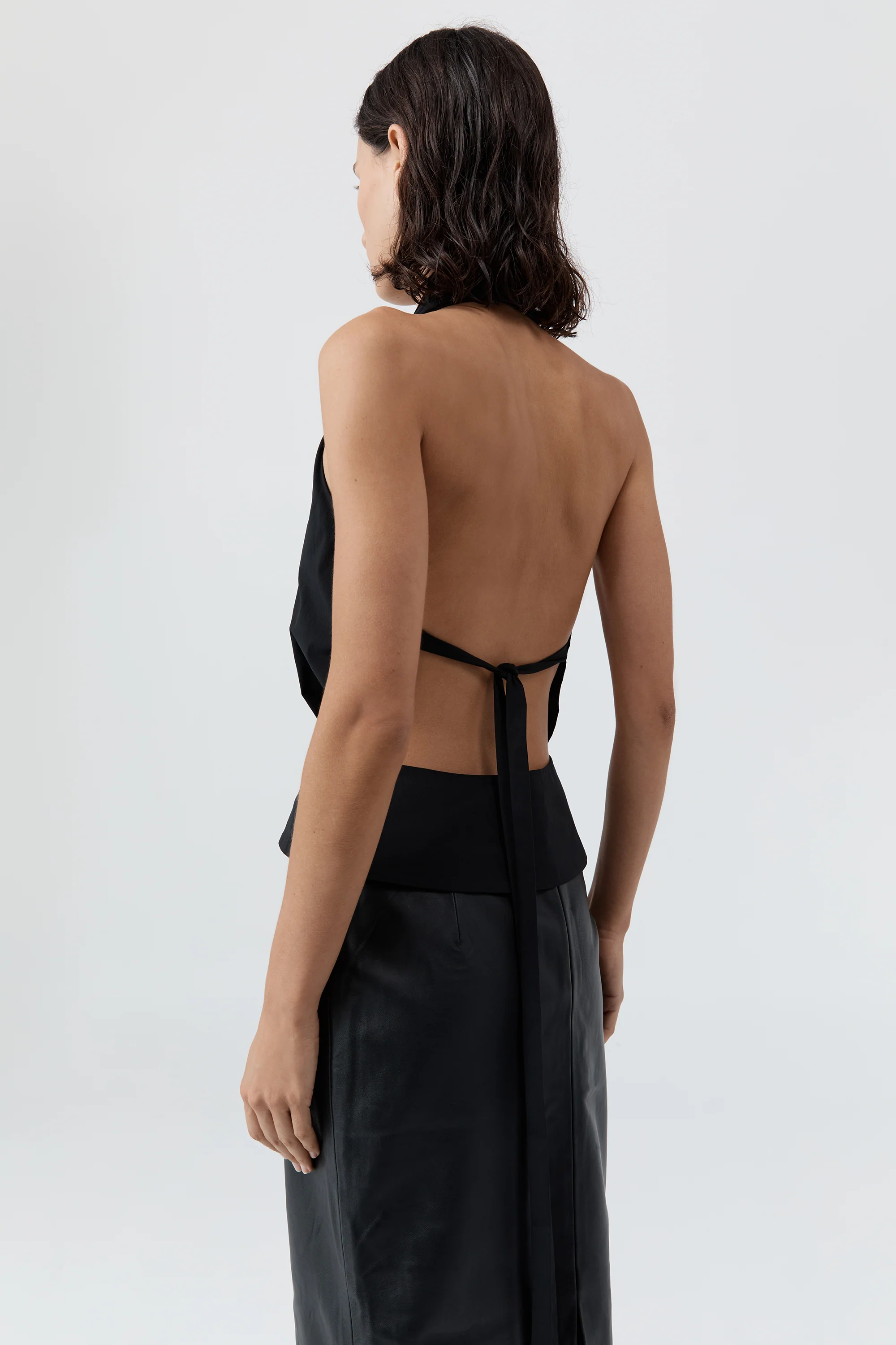 Halter Wrap Top - Black - Image 5