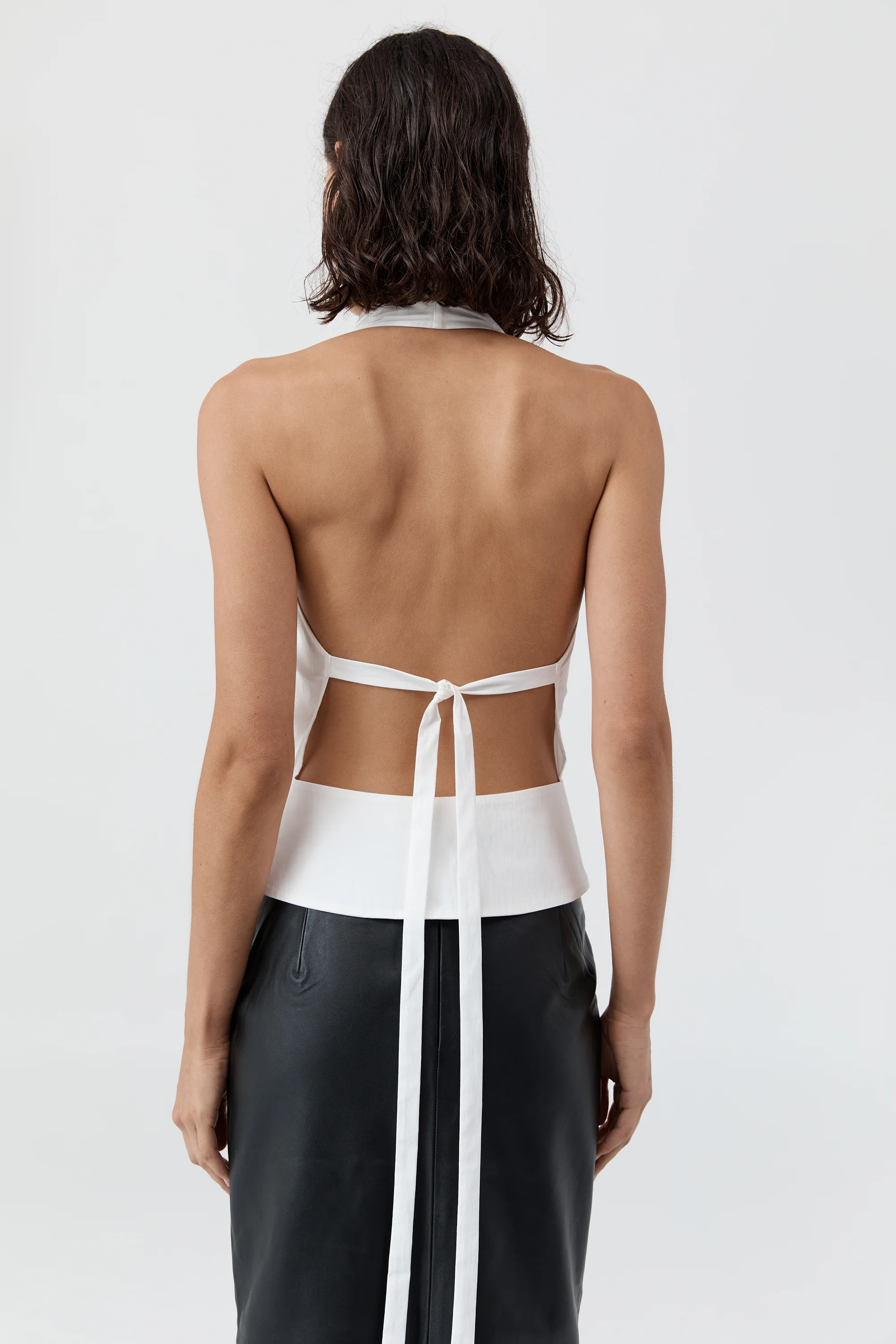 Halter Wrap Top - White - Image 4