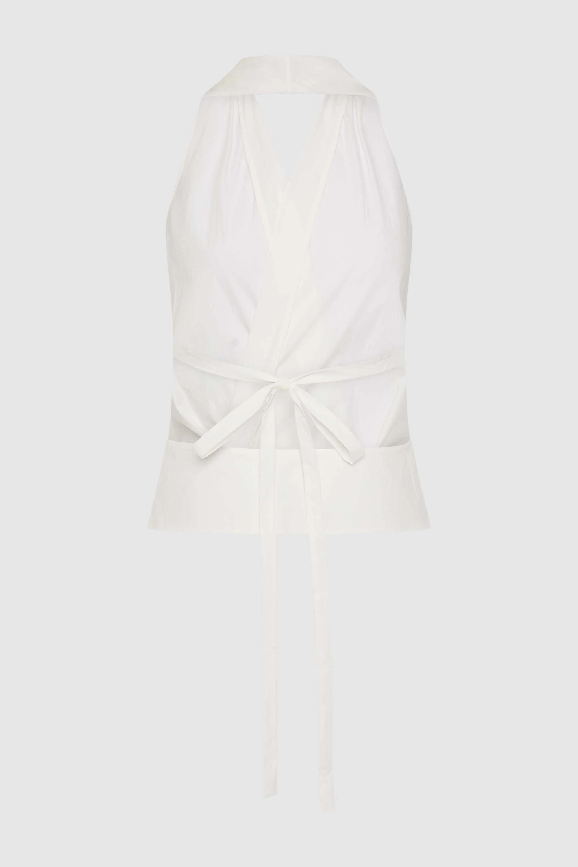 Halter Wrap Top - White - Image 9
