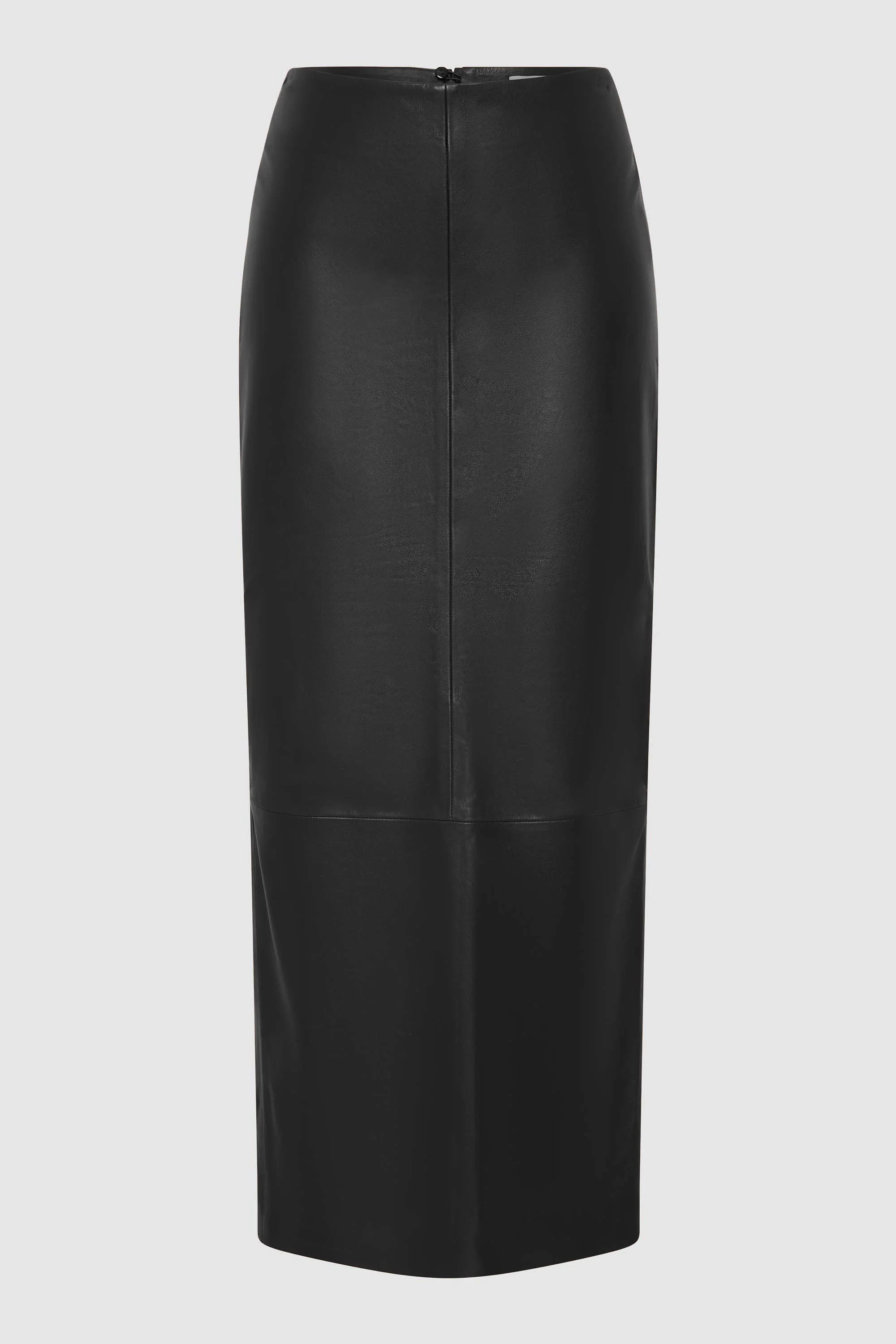 Leather Column Skirt - Black - Image 6