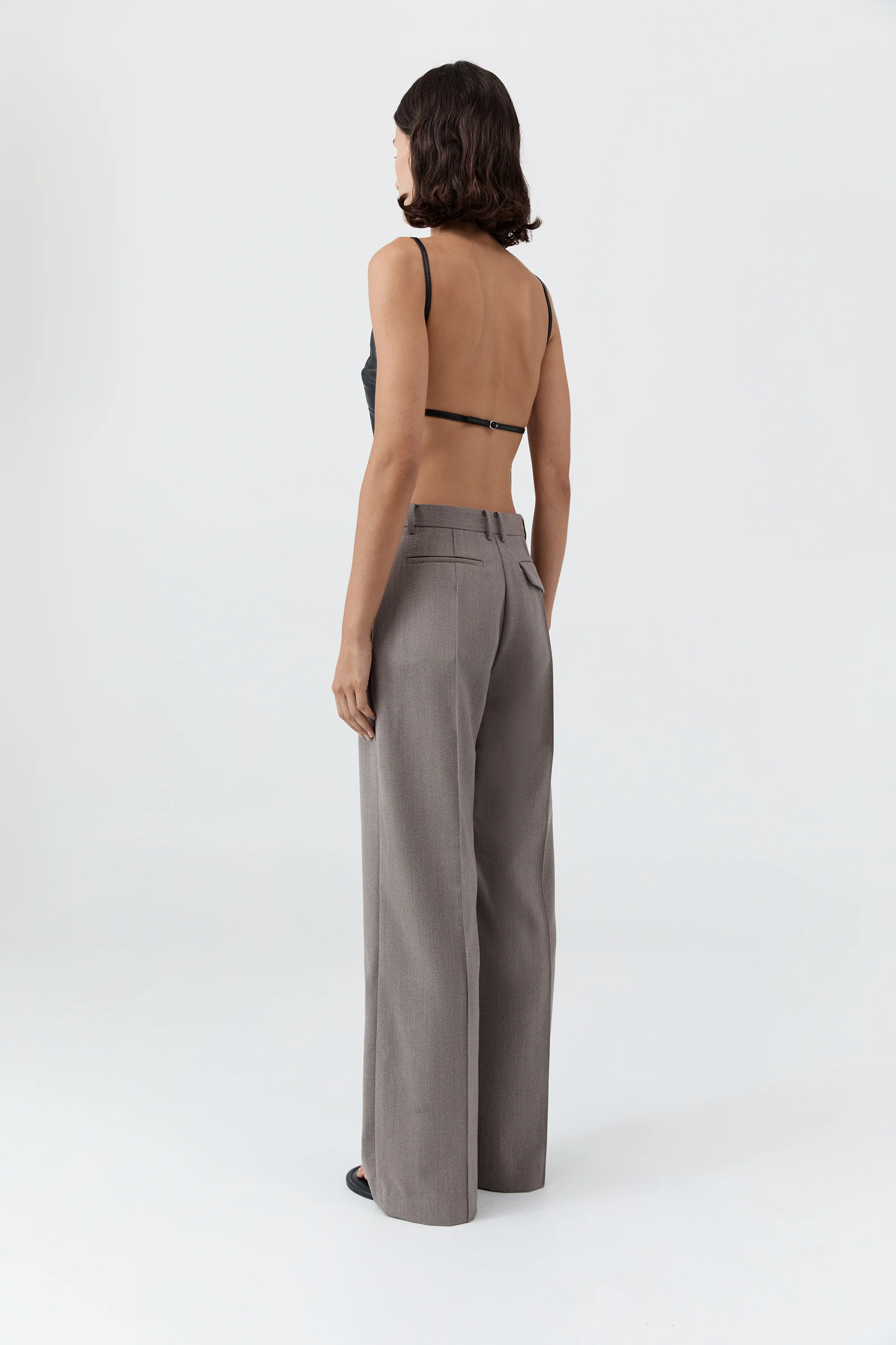 Leather Square Neck Top - Black - Image 4