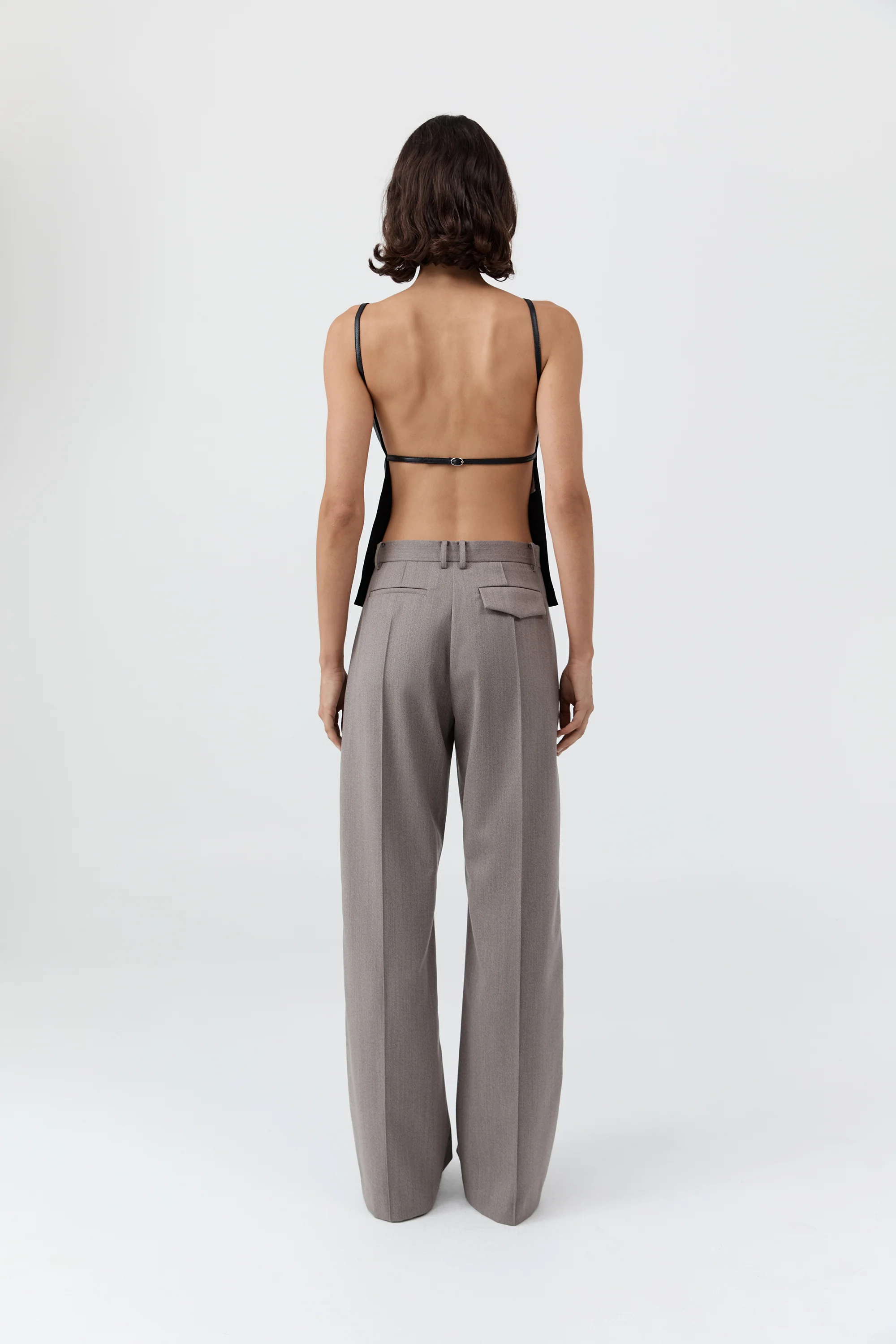 Leather Square Neck Top - Black - Image 5