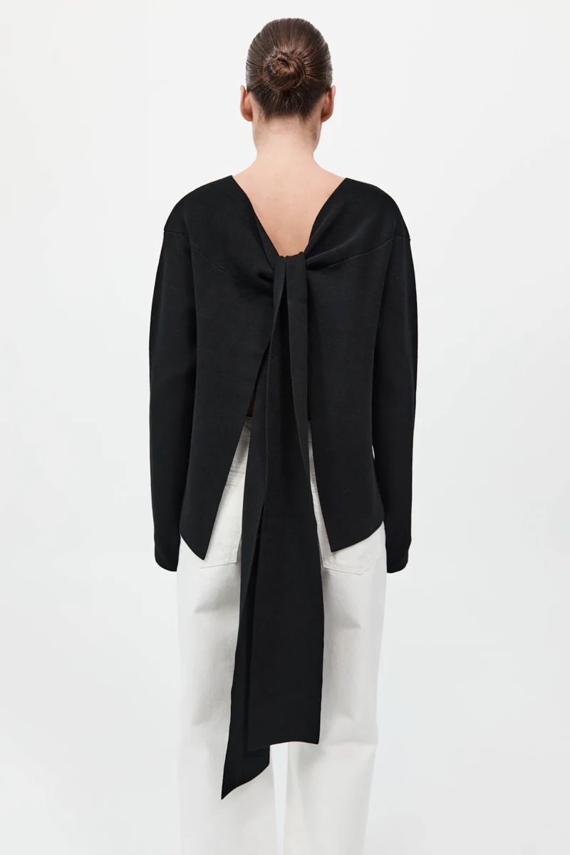 Milano Knit Scarf Jumper - Black - Image 5