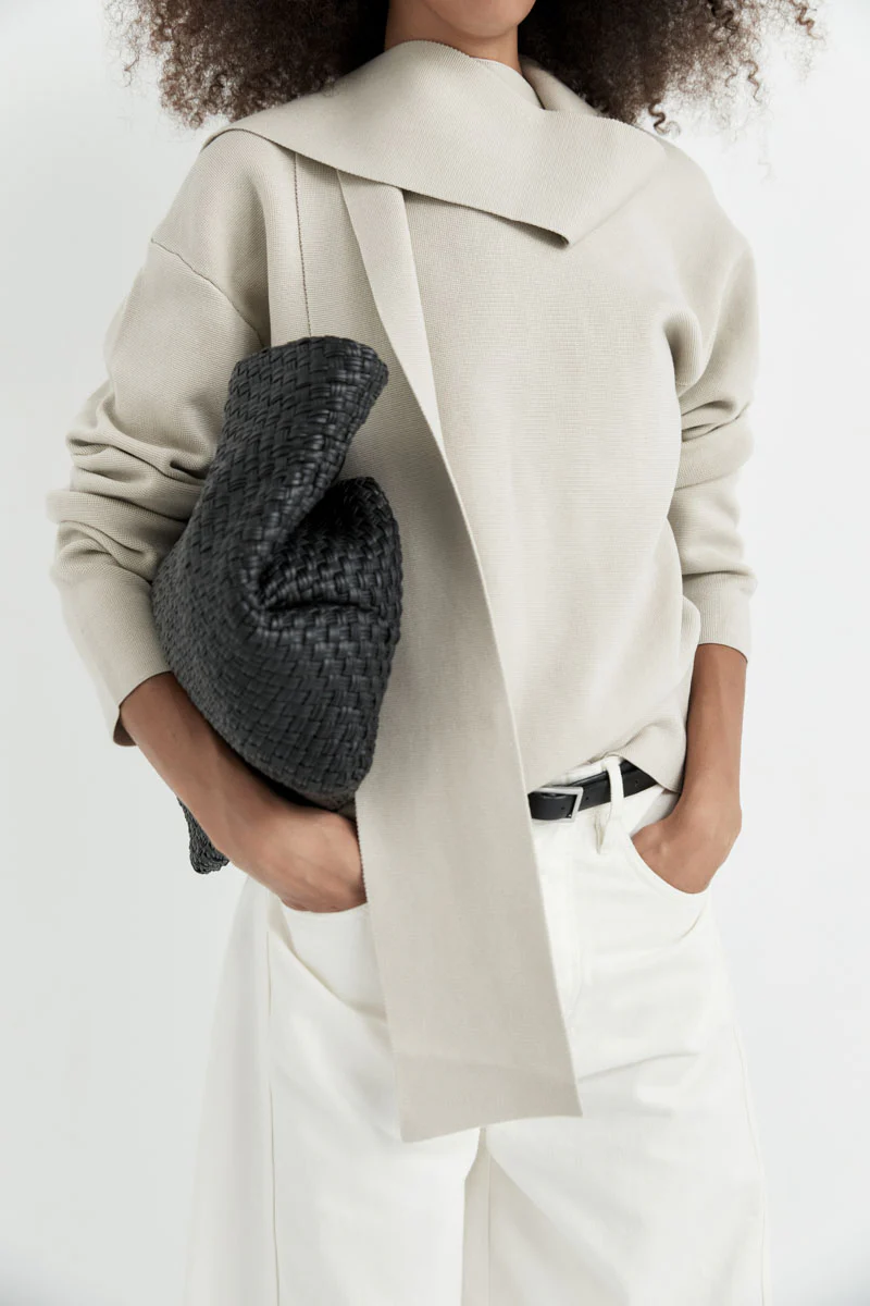 Milano Knit Scarf Jumper - Creme - Image 10