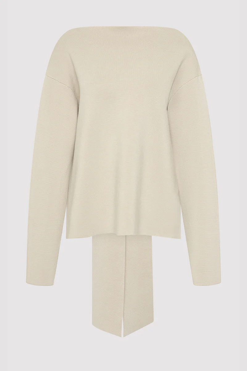 Milano Knit Scarf Jumper - Creme - Image 11