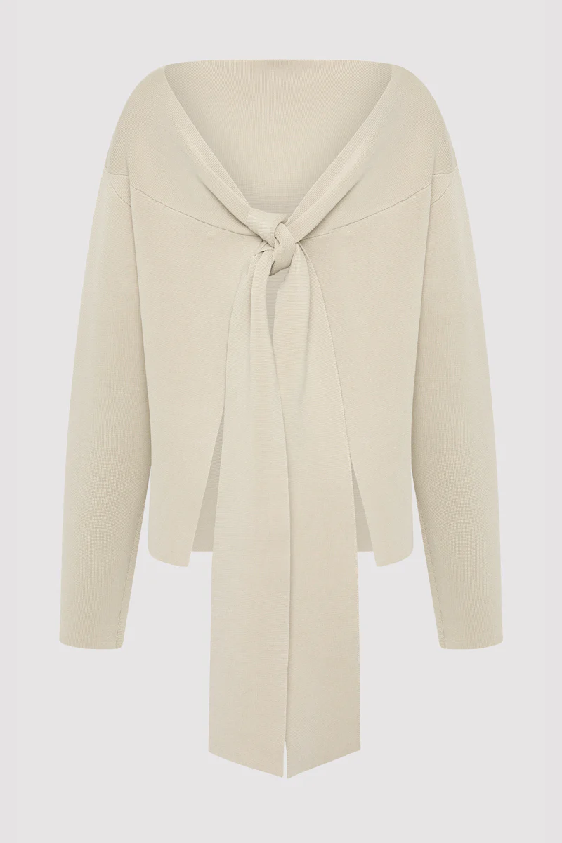 Milano Knit Scarf Jumper - Creme - Image 12