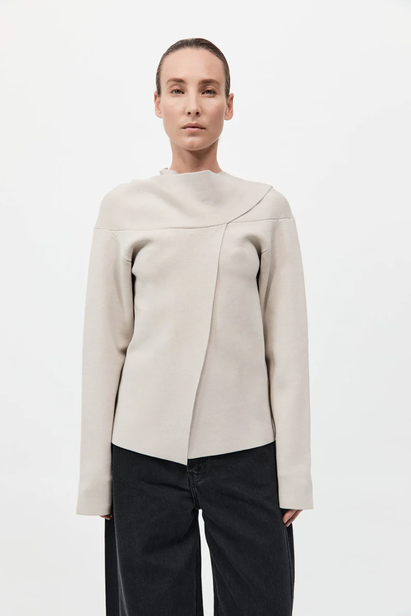 Milano Knit Scarf Jumper - Creme - Image 6