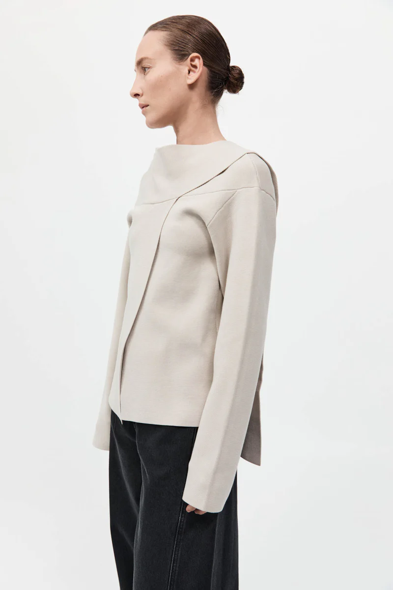 Milano Knit Scarf Jumper - Creme - Image 7