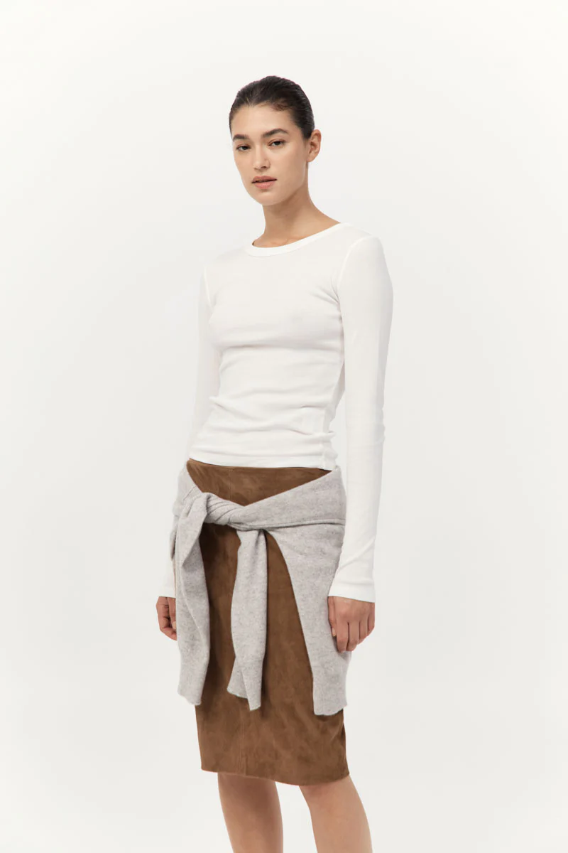Organic Cotton Long Sleeve Top - White - Image 3